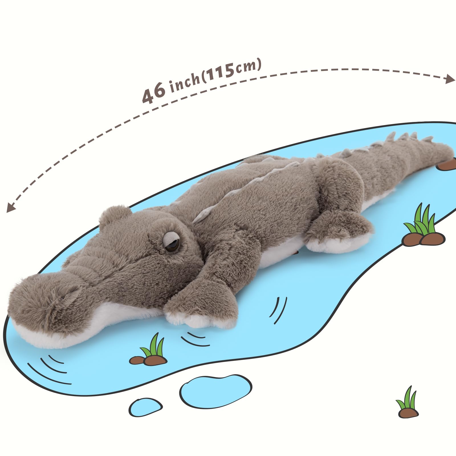 Foto 4 | Peluche Morismos Giant Coligator De 46 Pulgadas Para Niños - Venta Internacional.