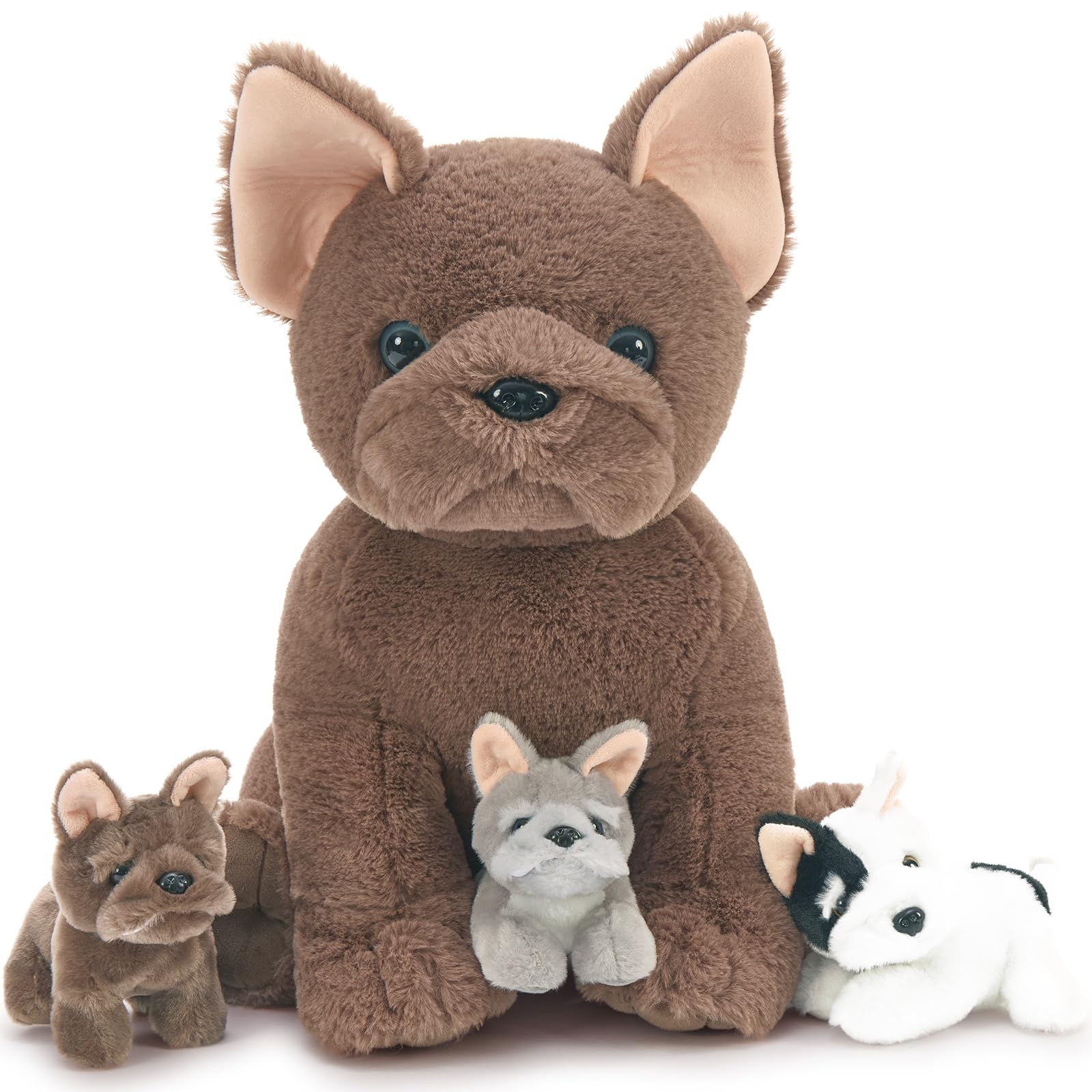 Foto 2 pulgar | Animal De Peluche Tezituor French Dog Con 3 Bebés De 45 Cm - Venta Internacional.