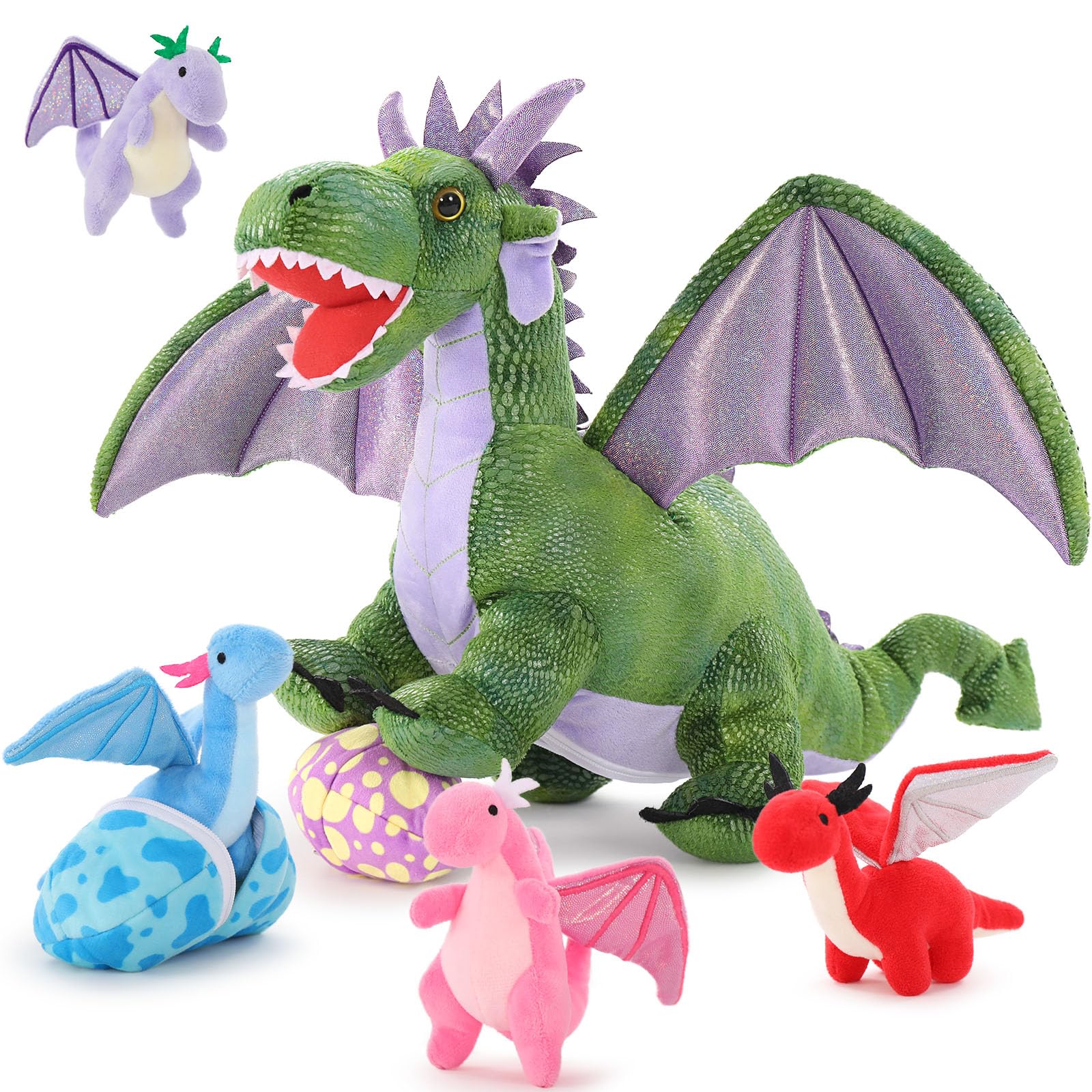 Peluche De La Familia Maogolan Dragon Plush Family Con Bebés En Su Interior - Venta Internacional.