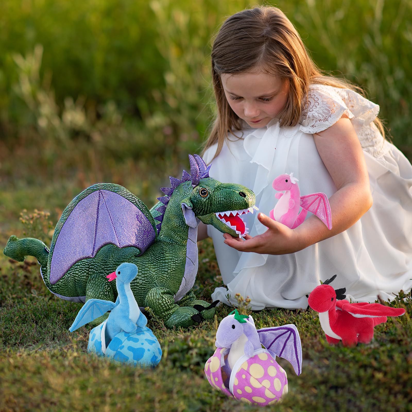 Foto 2 | Peluche De La Familia Maogolan Dragon Plush Family Con Bebés En Su Interior - Venta Internacional.