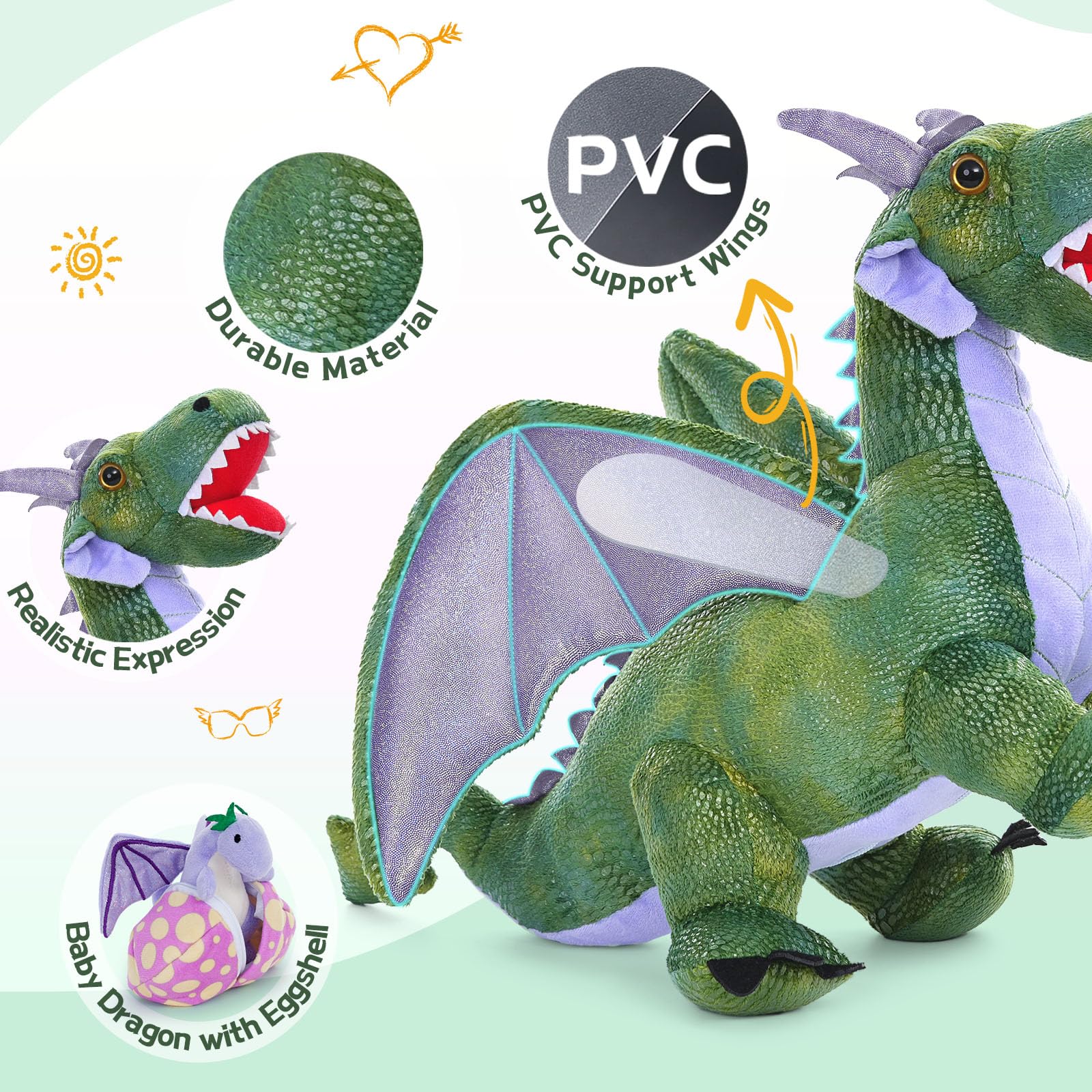 Foto 5 pulgar | Peluche De La Familia Maogolan Dragon Plush Family Con Bebés En Su Interior - Venta Internacional.