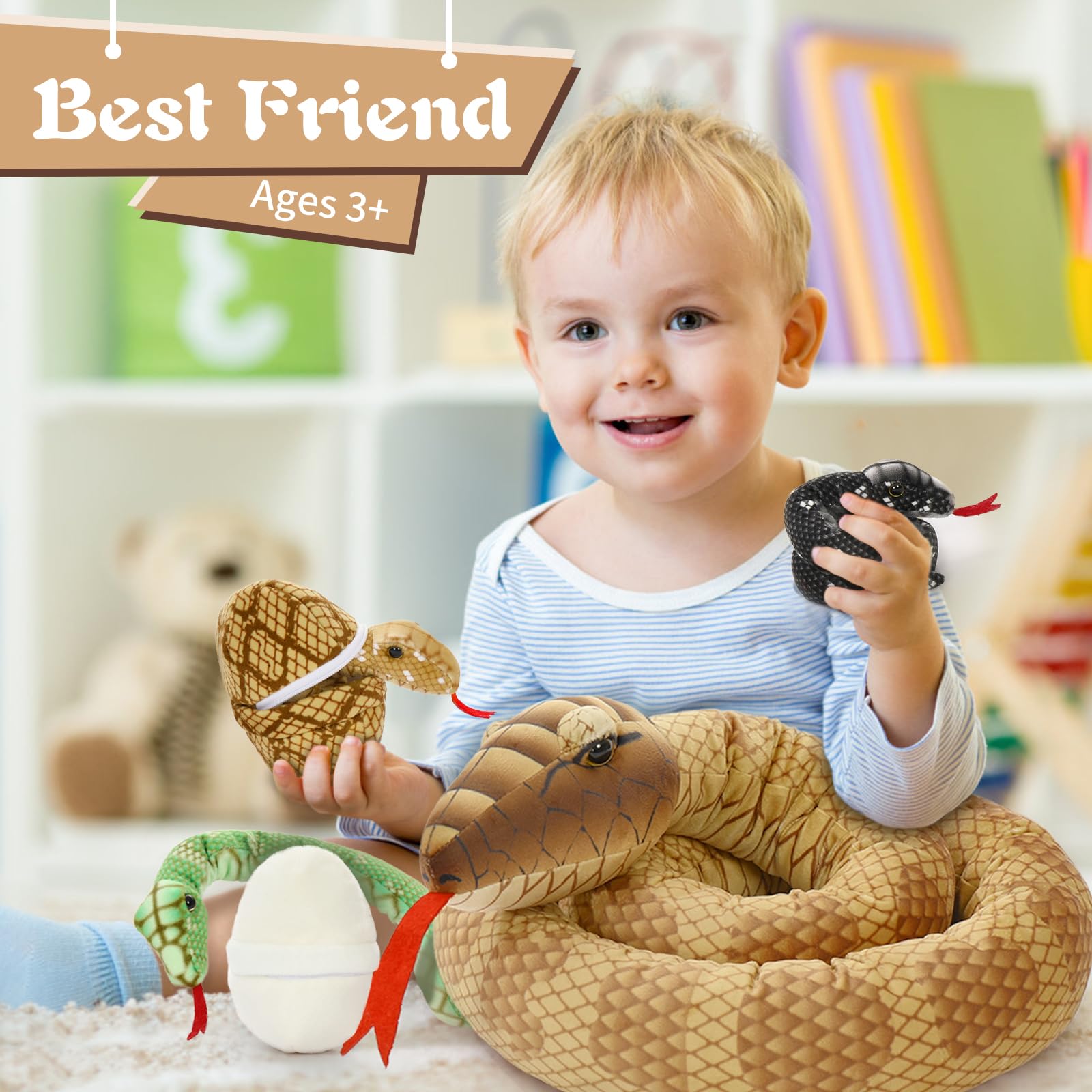 Foto 7 pulgar | Peluche Tezituor Snake Boa Constrictor Con Bebés De 2 M - Venta Internacional.