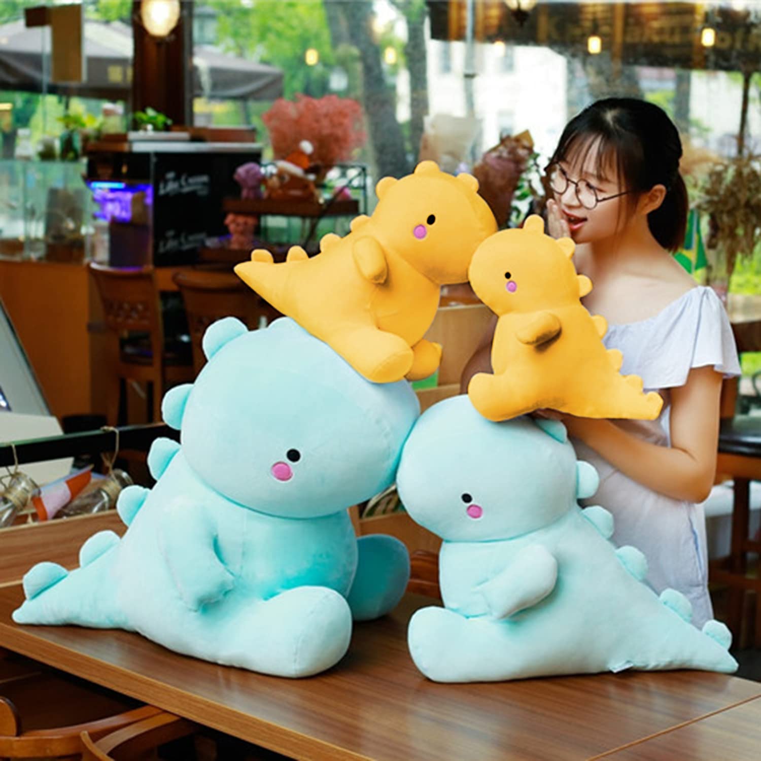 Foto 5 pulgar | Peluche Vhyhcy, Bonito Dinosaurio De Peluche, 50 Cm, Amarillo - Venta Internacional.