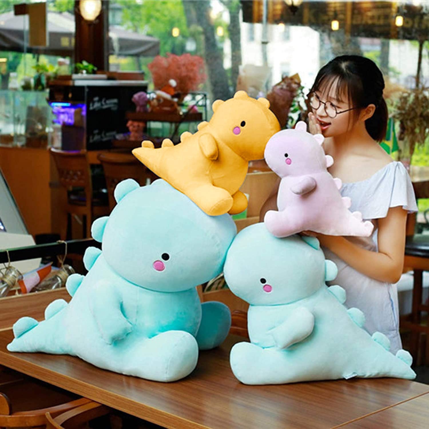 Foto 6 pulgar | Peluche Vhyhcy, Bonito Dinosaurio De Peluche, 50 Cm, Amarillo - Venta Internacional.