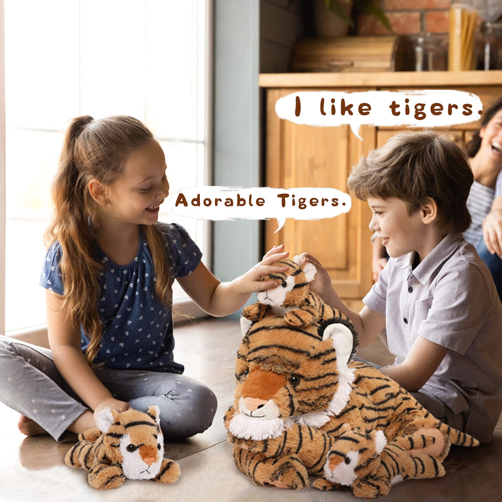 Foto 4 pulgar | Set De Peluche Maogolan Tiger Con 3 Cachorros De Peluche De 50 Cm - Venta Internacional.