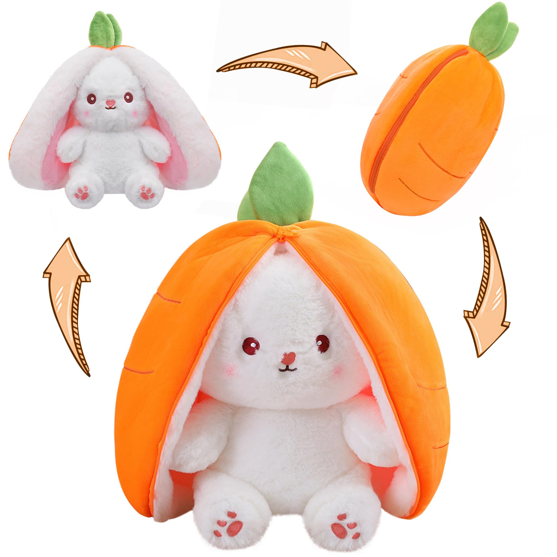 Conejo De Pascua Miaodam De Peluche, 35 Cm, Con Fruta Y Almohada - Venta Internacional.