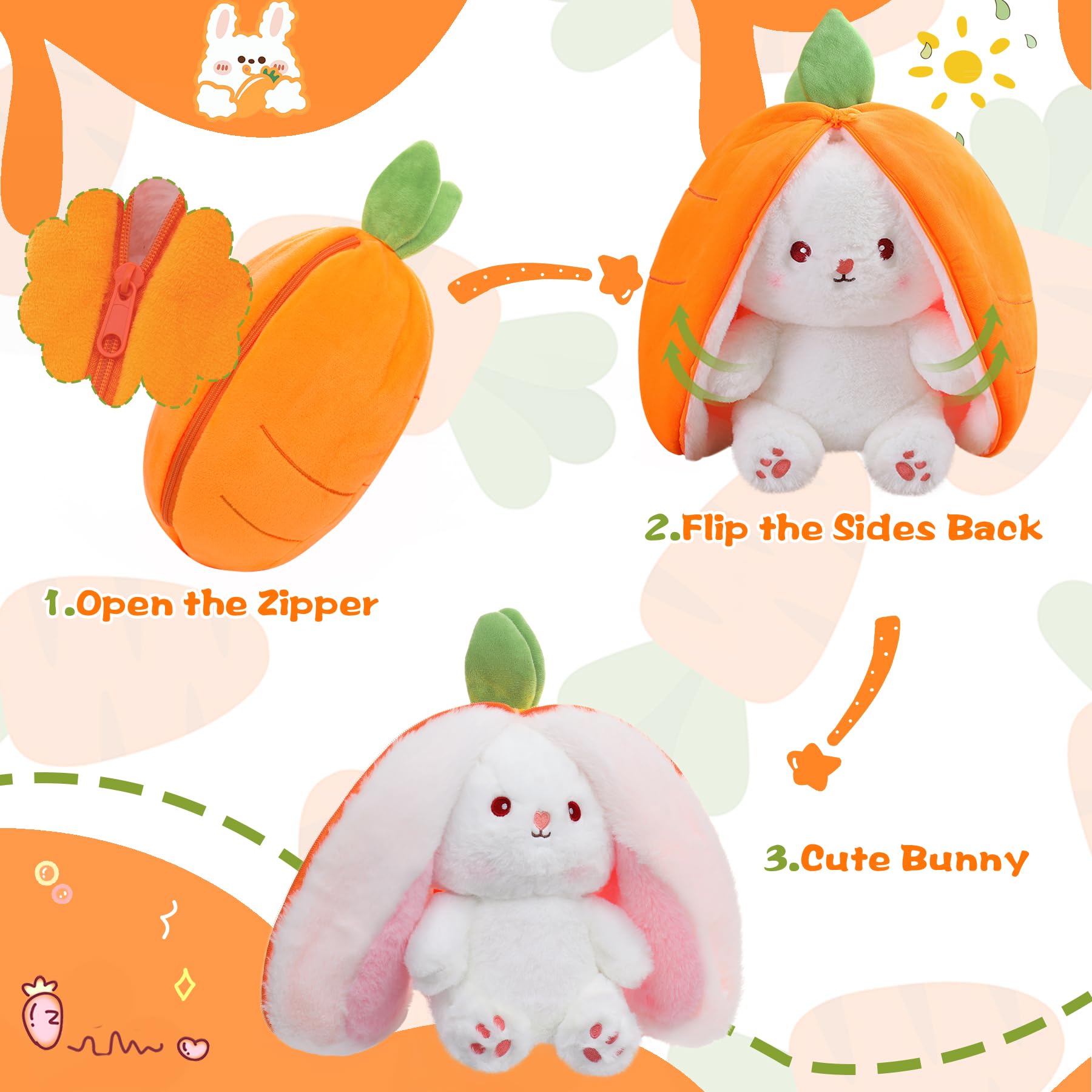Foto 3 pulgar | Conejo De Pascua Miaodam De Peluche, 35 Cm, Con Fruta Y Almohada - Venta Internacional.