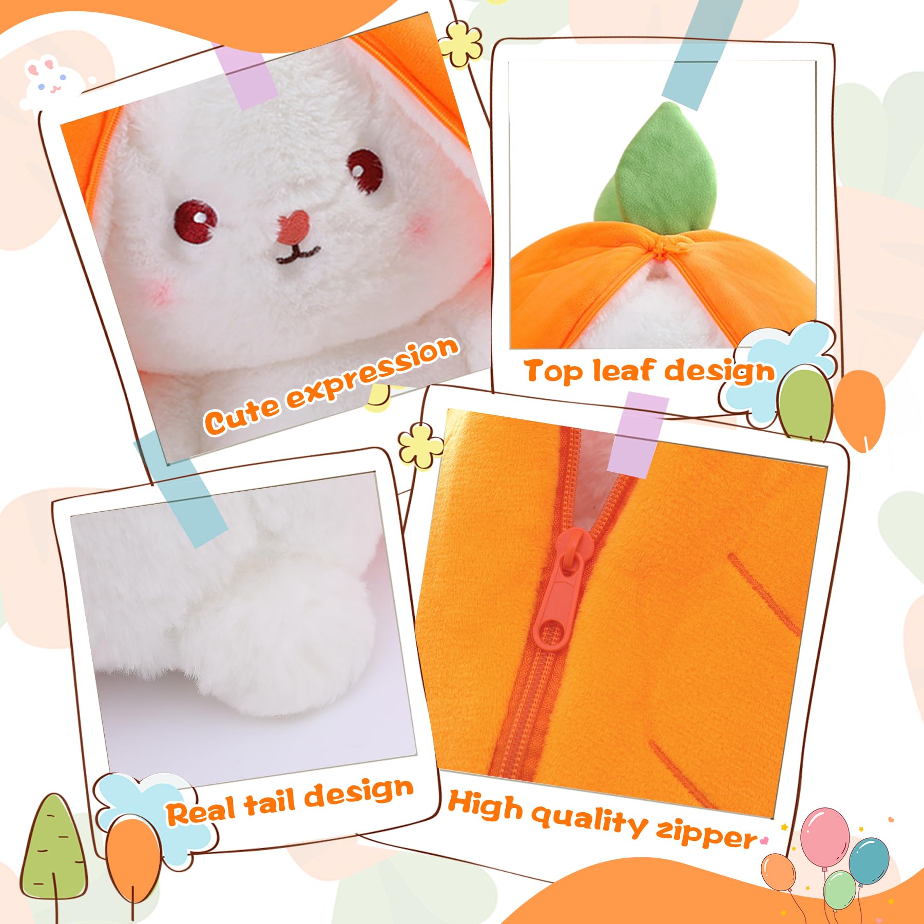 Foto 6 pulgar | Conejo De Pascua Miaodam De Peluche, 35 Cm, Con Fruta Y Almohada - Venta Internacional.
