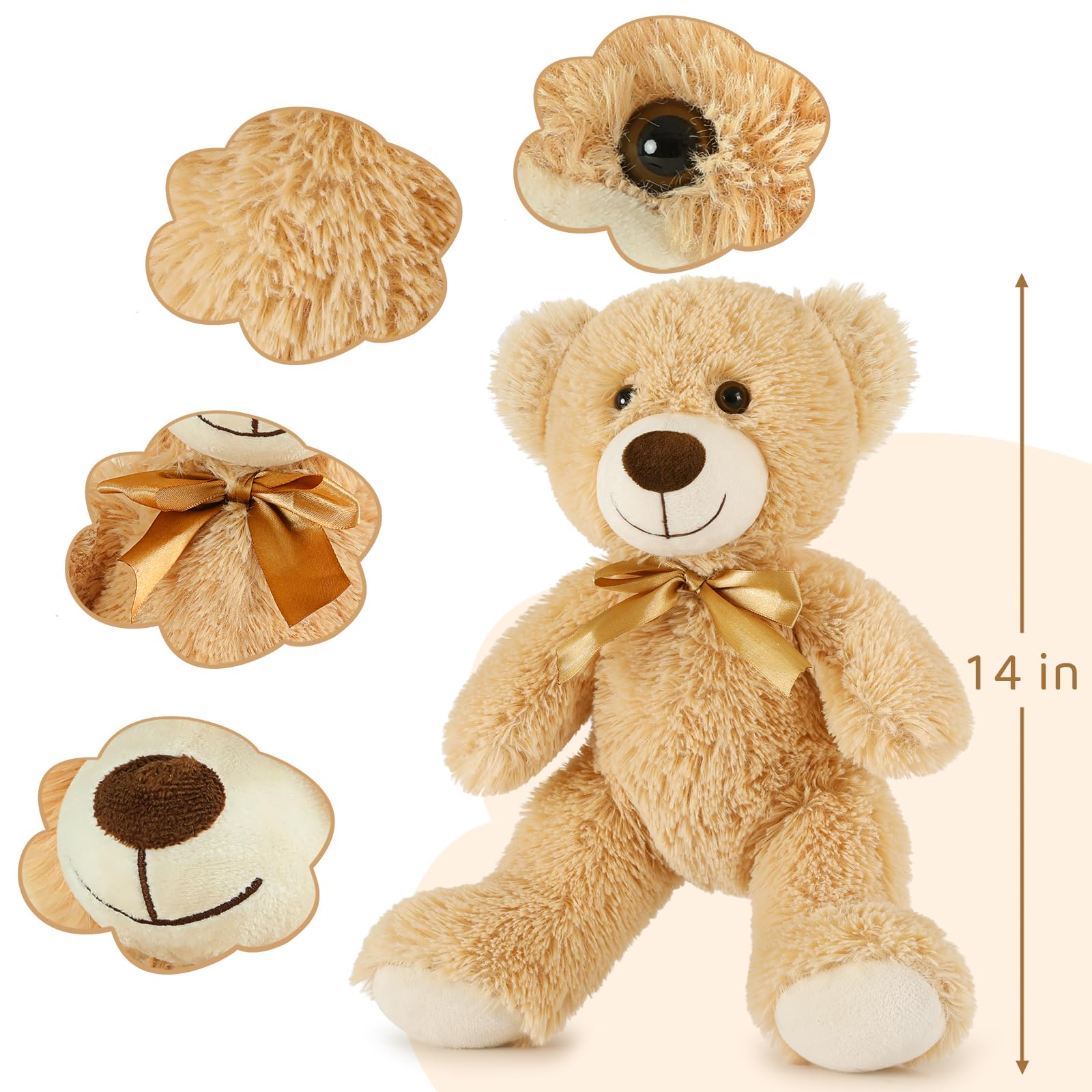 Foto 3 pulgar | Oso De Peluche Morismos De 14 Cm, 6 Paquetes Para Bebé - Venta Internacional.