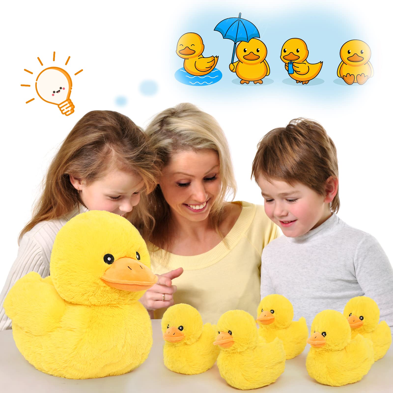 Foto 4 pulgar | Animal De Peluche Mao Golan Mami Con 5 Patitos De 40 Cm - Venta Internacional.