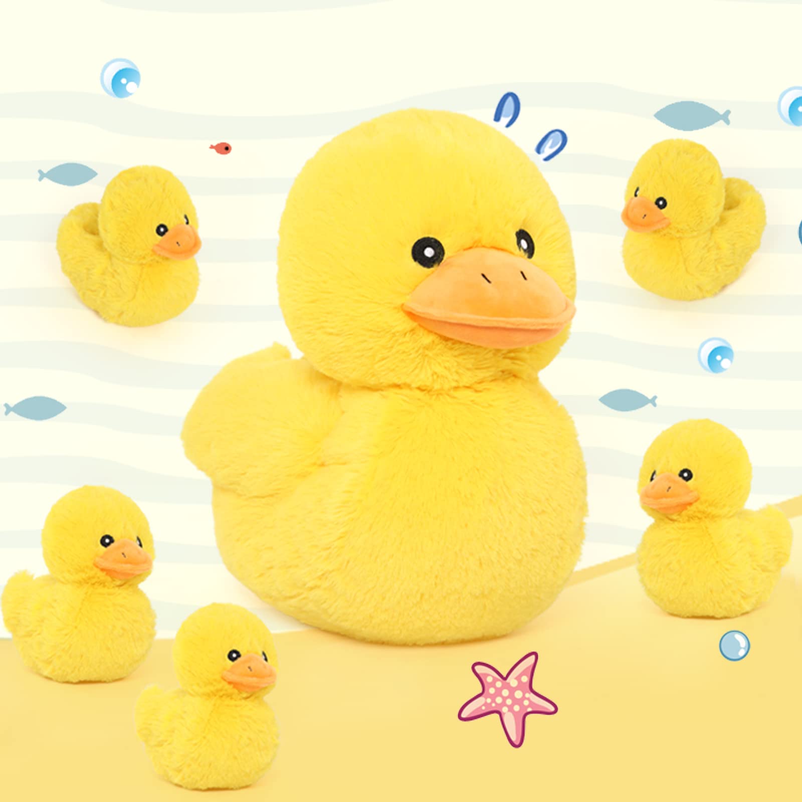Foto 7 pulgar | Animal De Peluche Mao Golan Mami Con 5 Patitos De 40 Cm - Venta Internacional.
