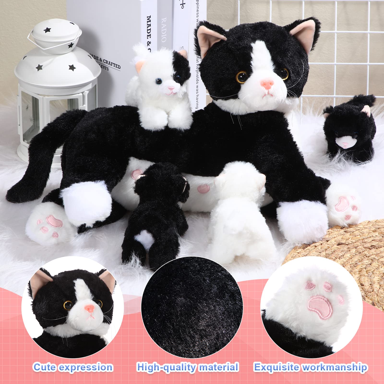 Foto 4 pulgar | Peluche Skylety, Gato Cariñoso Con 4 Gatitos De Peluche De 40 Cm - Venta Internacional.