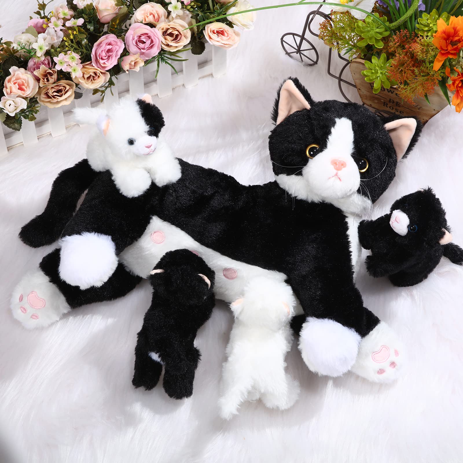 Foto 6 pulgar | Peluche Skylety, Gato Cariñoso Con 4 Gatitos De Peluche De 40 Cm - Venta Internacional.