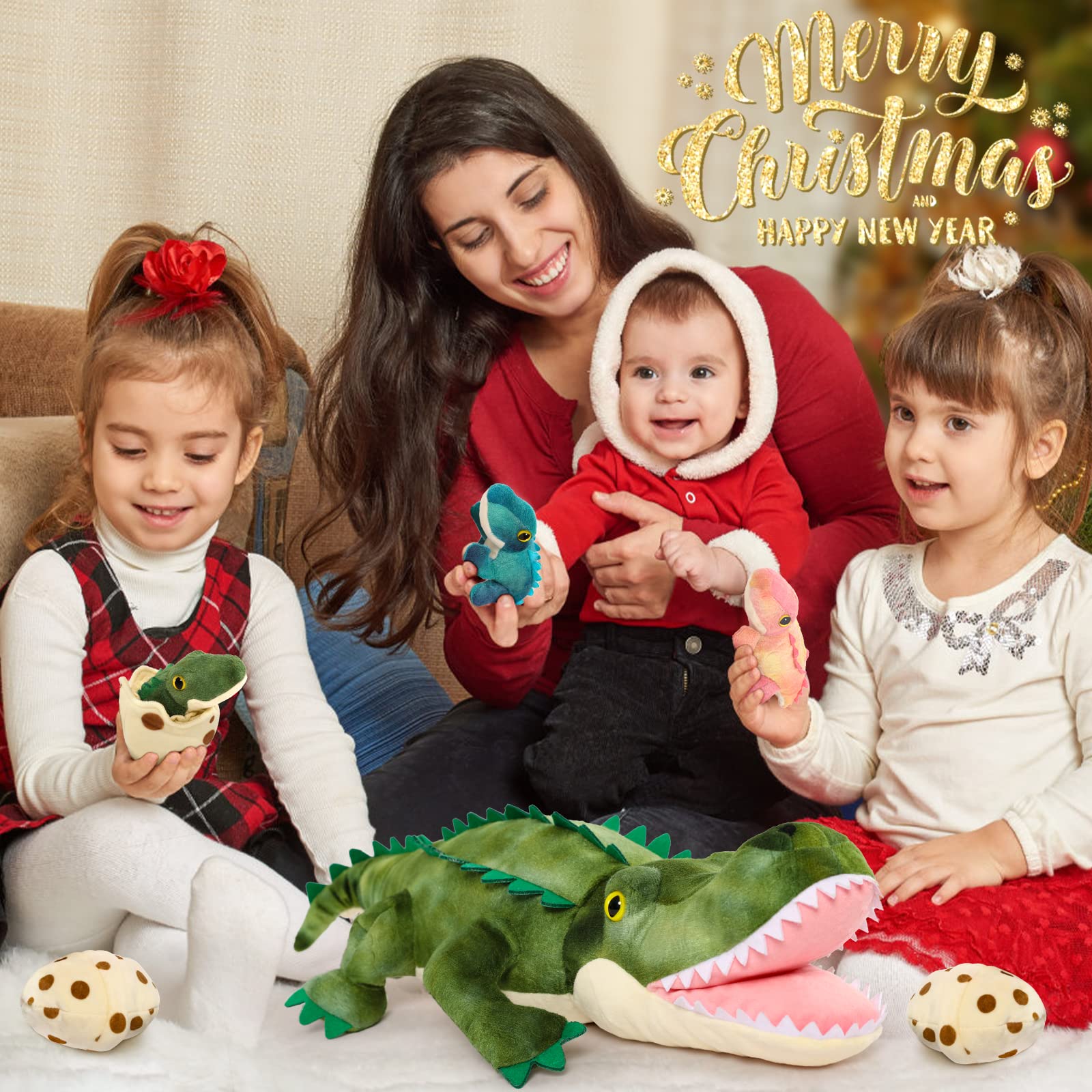 Foto 5 pulgar | Peluche De Cocodrilo Morismos Con Bebés De 60 Cm De Largo - Venta Internacional.
