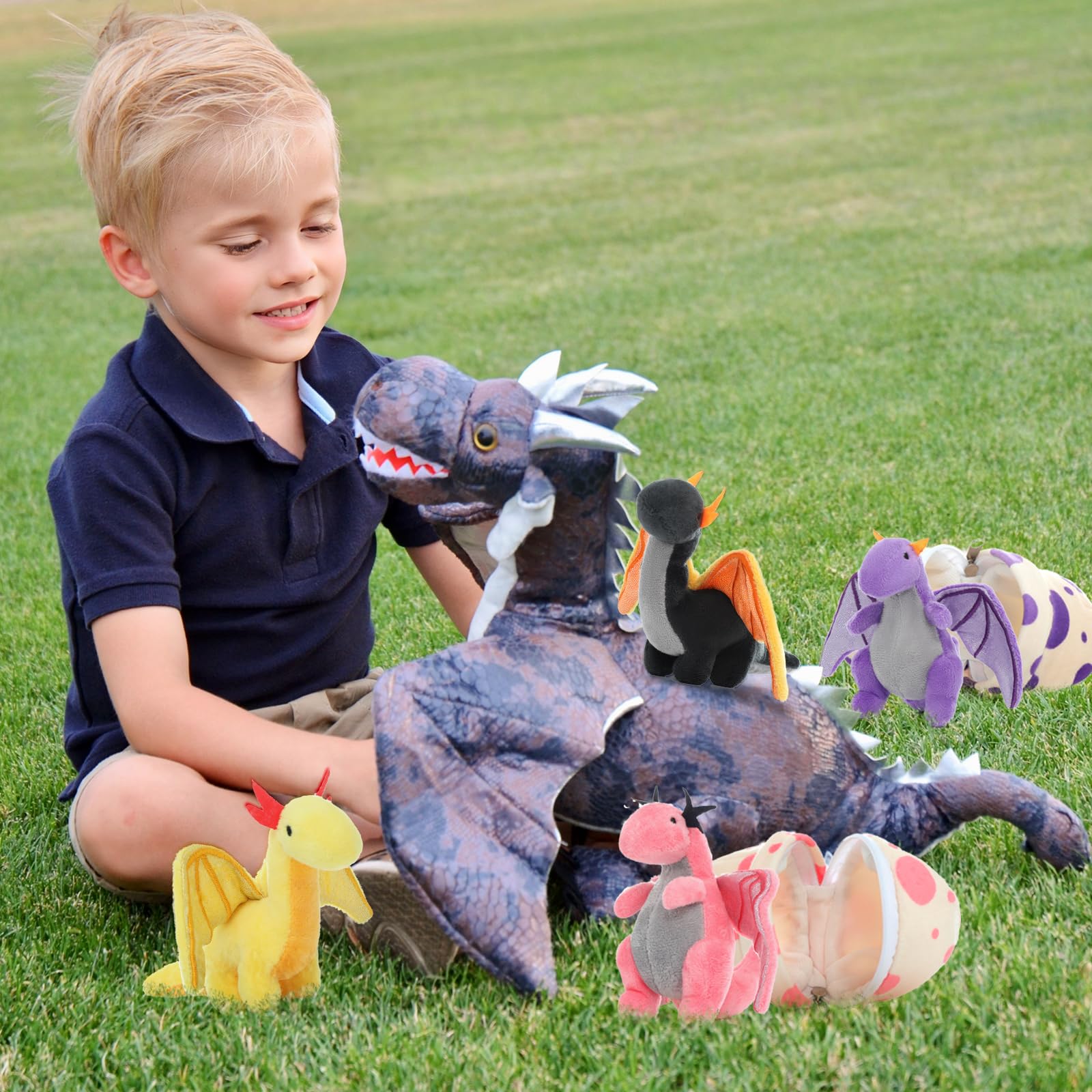 Foto 2 | Peluche De Peluche Con Forma De Dragón Maogolan Con Bebés De 55 Cm - Venta Internacional.