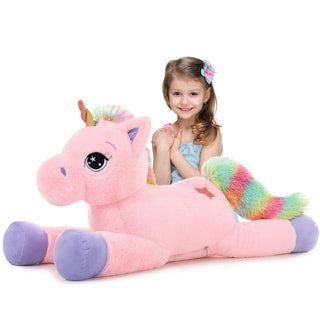 Foto 1 | Peluche De Peluche Con Forma De Unicornio Gigante De Tezituor, 80 Cm, Rosa, Para Niños - Venta Internacional.