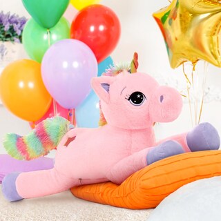 Foto 4 | Peluche De Peluche Con Forma De Unicornio Gigante De Tezituor, 80 Cm, Rosa, Para Niños - Venta Internacional.