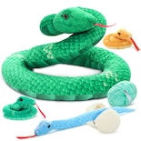 Animal De Peluche Morismos Giant Snake Mommy Con Bebés Y Huevos - Venta Internacional.