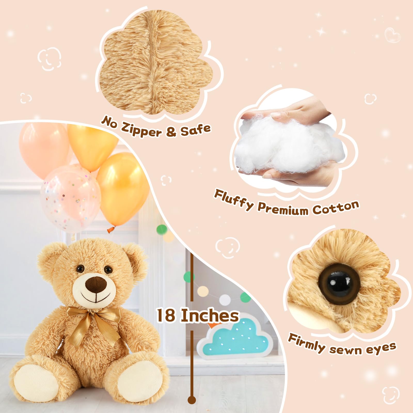 Foto 3 | Peluche Con Forma De Oso De Peluche Morismos De 45 Cm Para Niños - Venta Internacional.