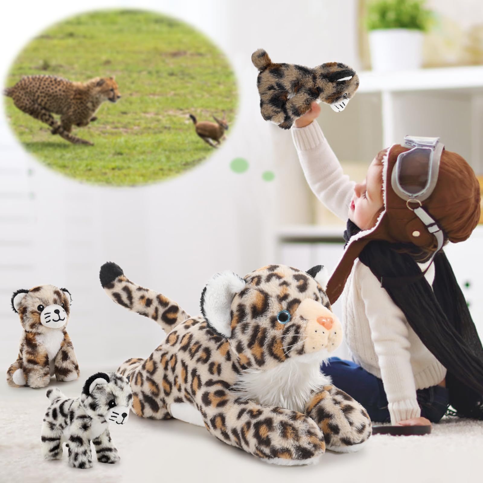 Foto 4 pulgar | Peluche Maogolan Cheetah Con Animales De Peluche Para Bebés De 45 Cm - Venta Internacional.