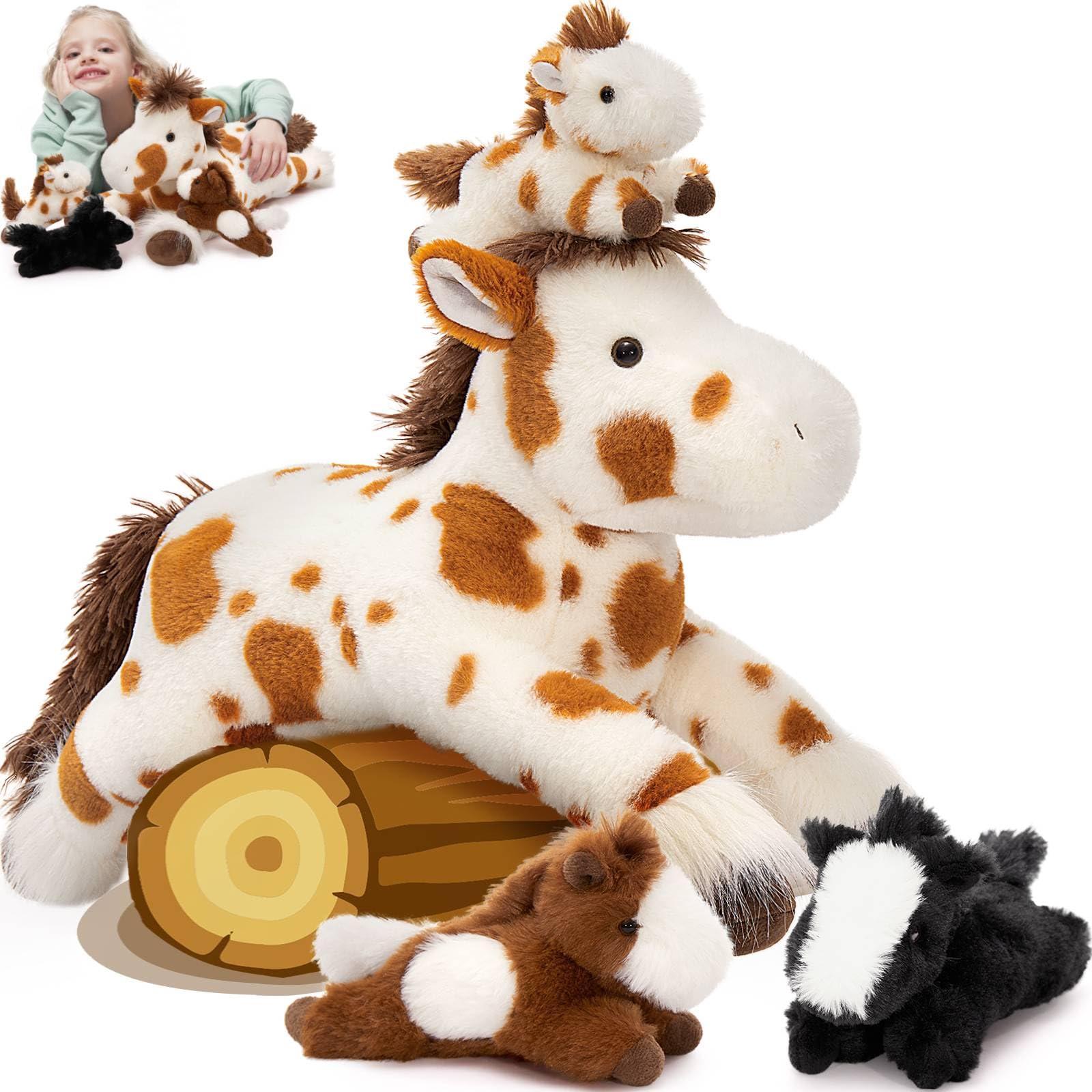 Foto 1 | Set De Peluche Con Forma De Caballo Mao Golan Con Bebés, 54 Cm - Venta Internacional.