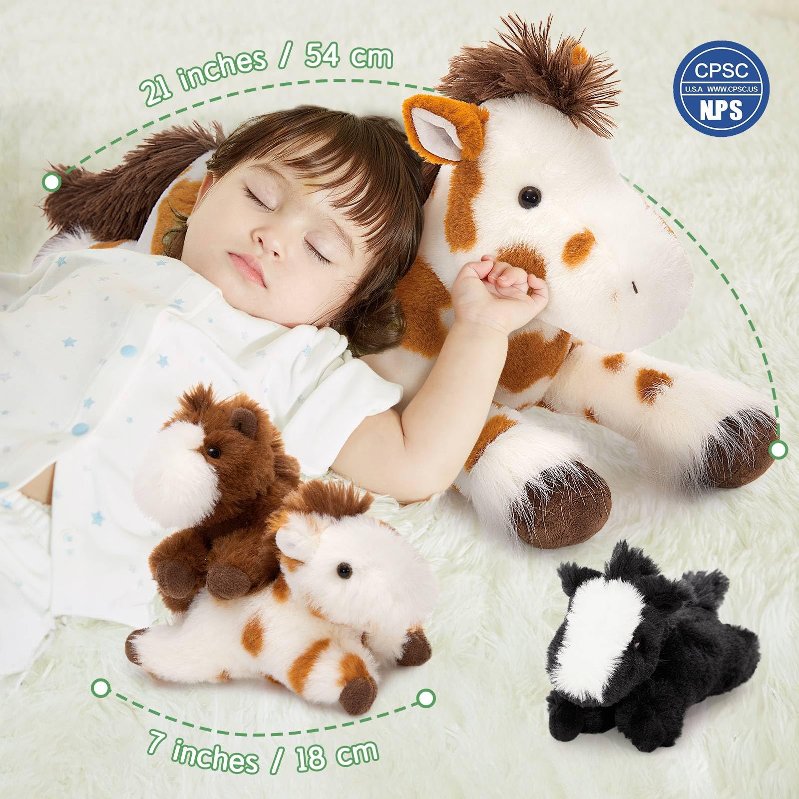 Foto 6 pulgar | Set De Peluche Con Forma De Caballo Mao Golan Con Bebés, 54 Cm - Venta Internacional.