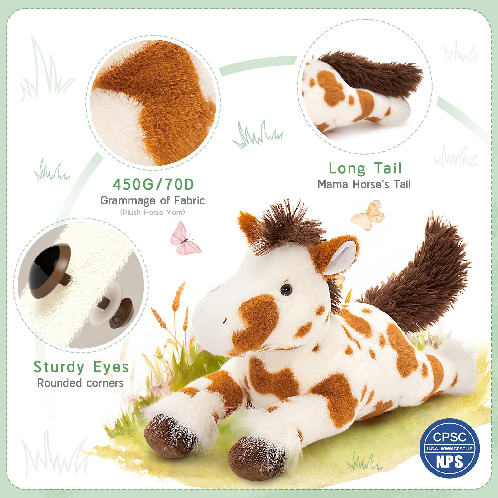 Foto 7 pulgar | Set De Peluche Con Forma De Caballo Mao Golan Con Bebés, 54 Cm - Venta Internacional.