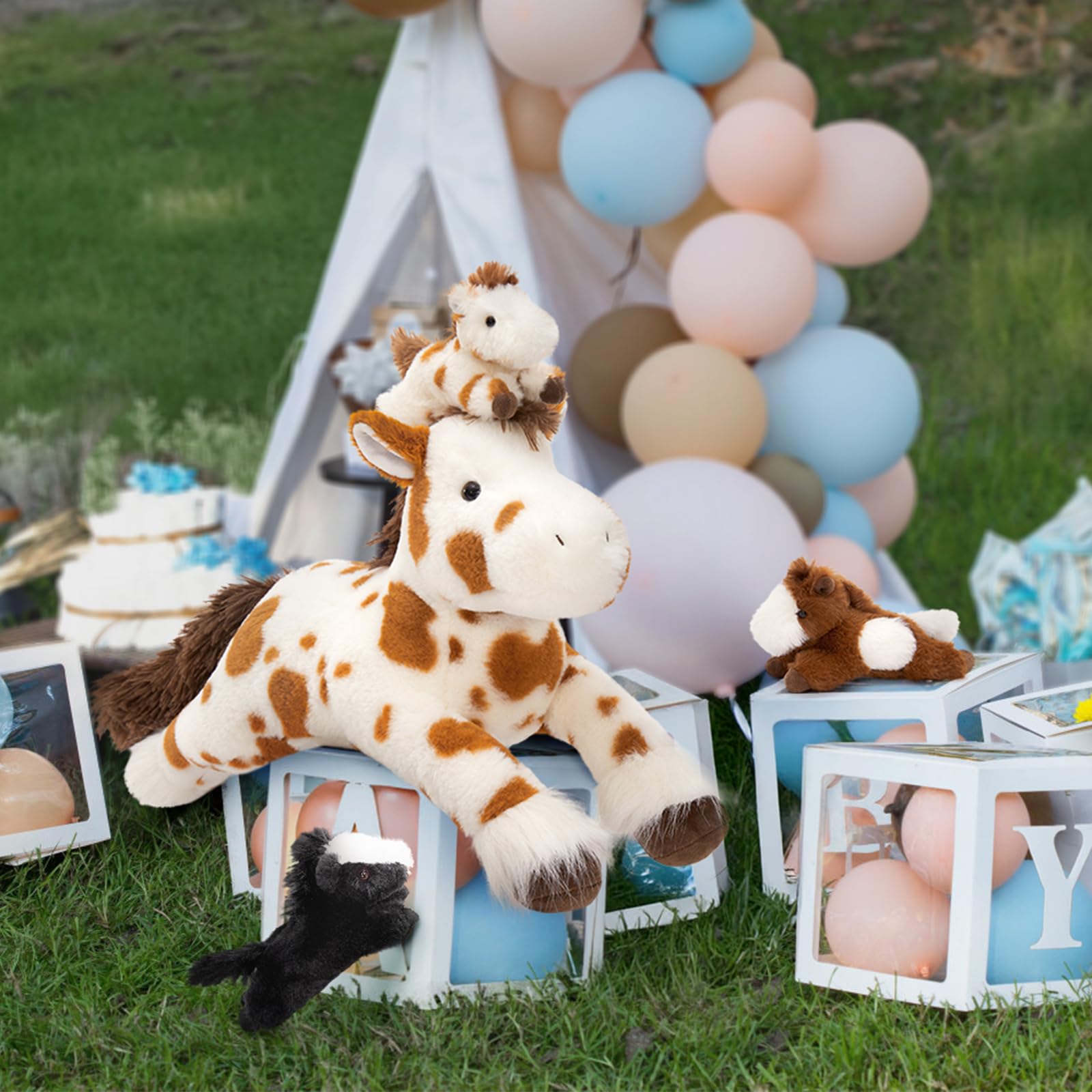 Foto 8 pulgar | Set De Peluche Con Forma De Caballo Mao Golan Con Bebés, 54 Cm - Venta Internacional.
