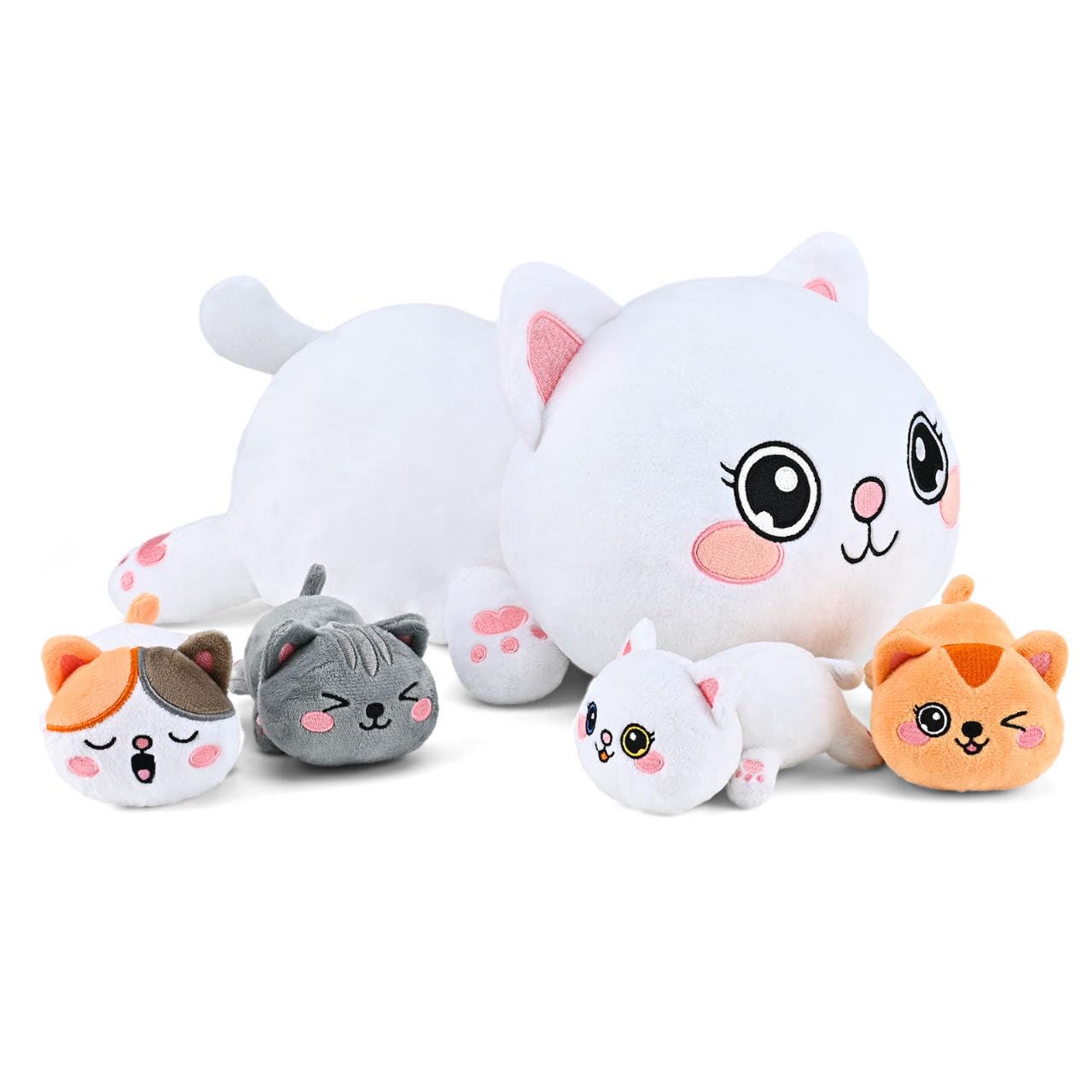 Juguetes De Peluche Kmuysl Mami Cat Con 4 Bebés Y Gatitos - Venta Internacional.