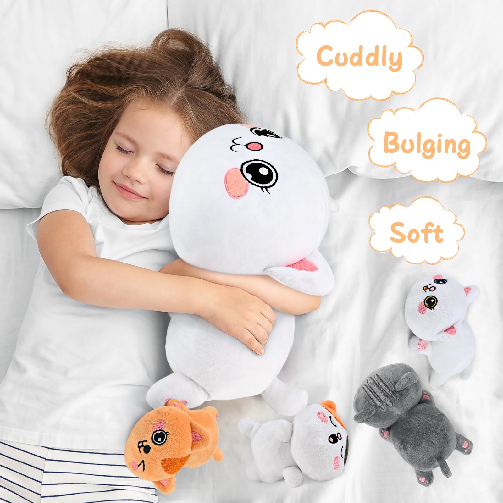 Foto 5 | Juguetes De Peluche Kmuysl Mami Cat Con 4 Bebés Y Gatitos - Venta Internacional.