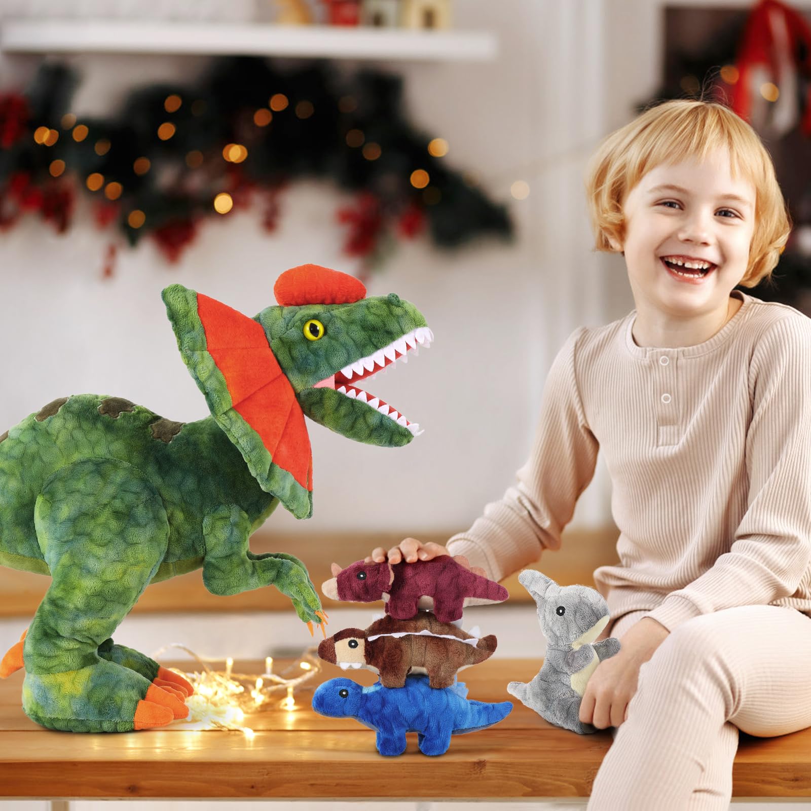 Foto 6 pulgar | Peluche De Peluche Morismos Con Dinosaurio Para Bebés De 45 Cm - Venta Internacional.