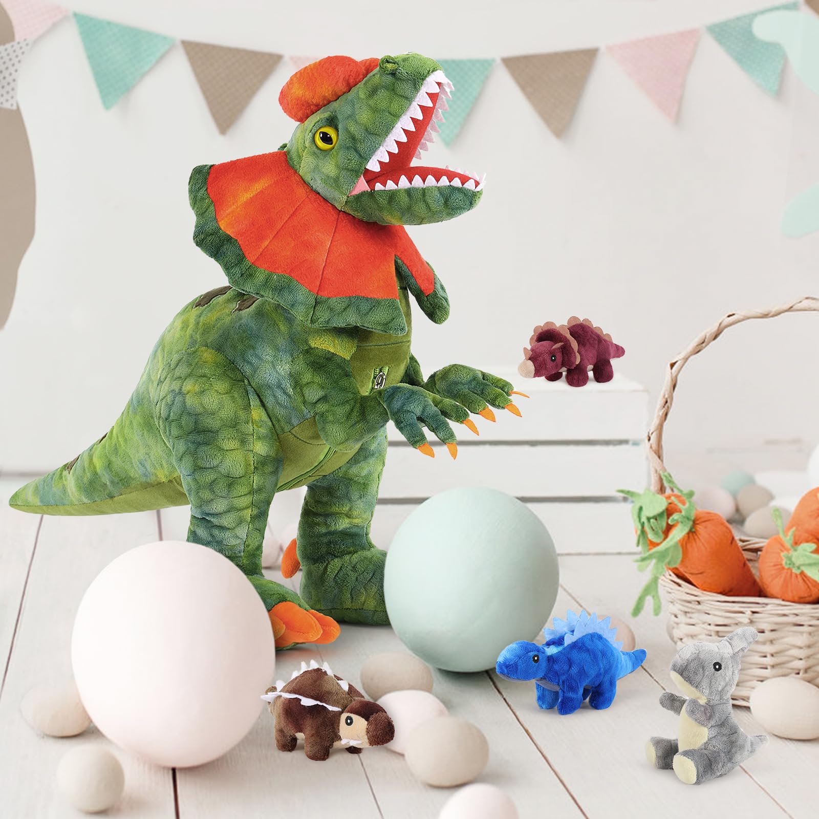 Foto 8 pulgar | Peluche De Peluche Morismos Con Dinosaurio Para Bebés De 45 Cm - Venta Internacional.