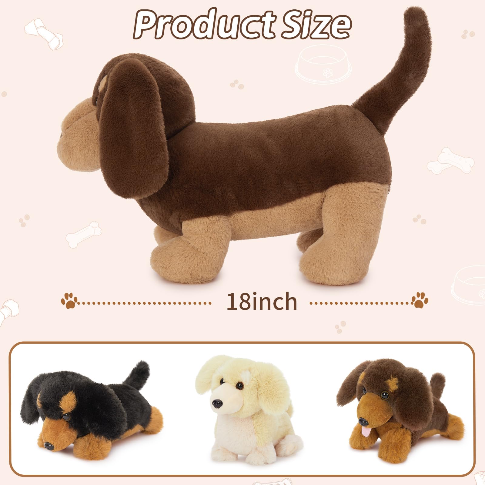 Foto 5 pulgar | Peluche Tezituor Dachshund Con 3 Bebés De 45 Cm - Venta Internacional.