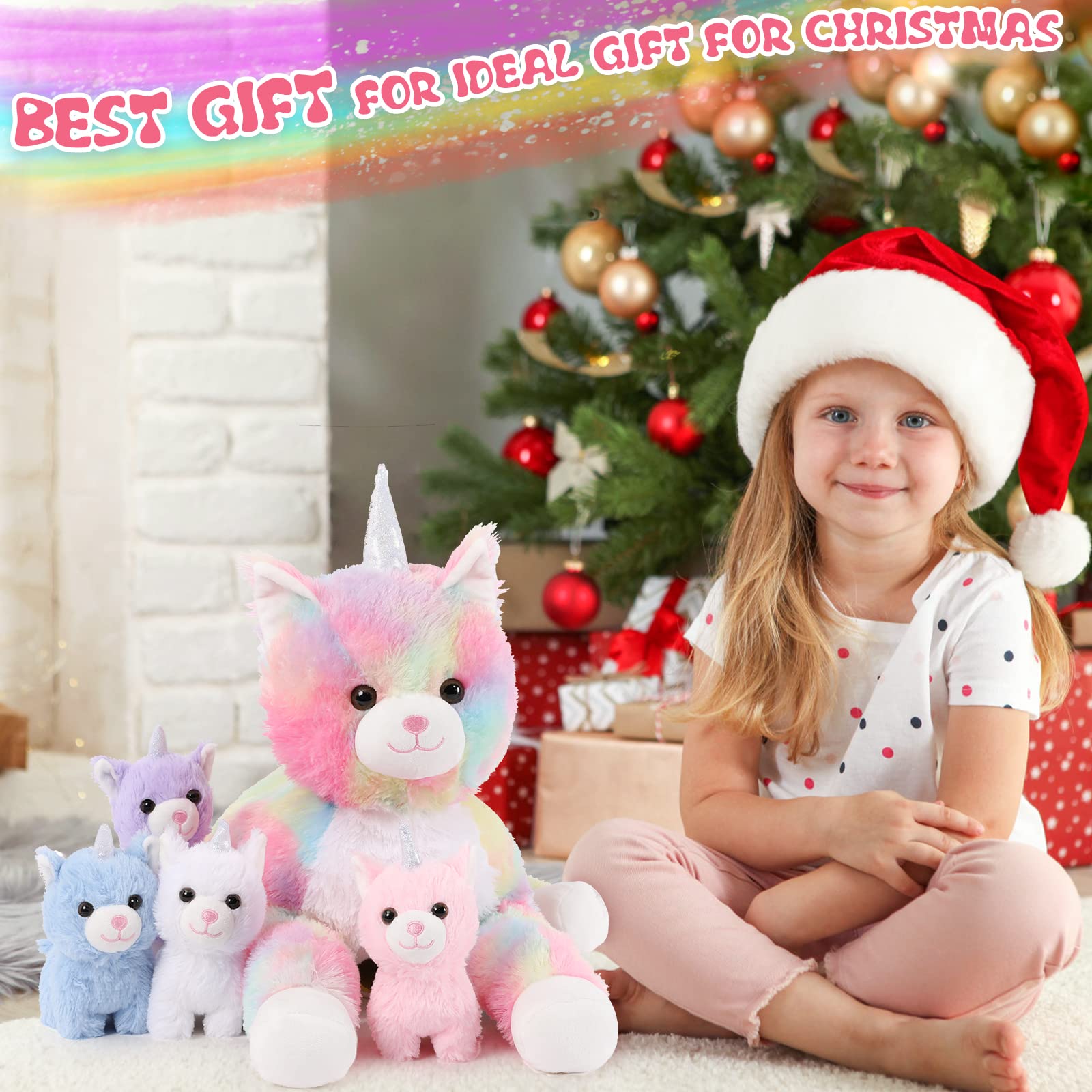 Foto 6 | Animal De Peluche Morismos Unicorn Kitty Cat Con Bebés Caticorn - Venta Internacional.