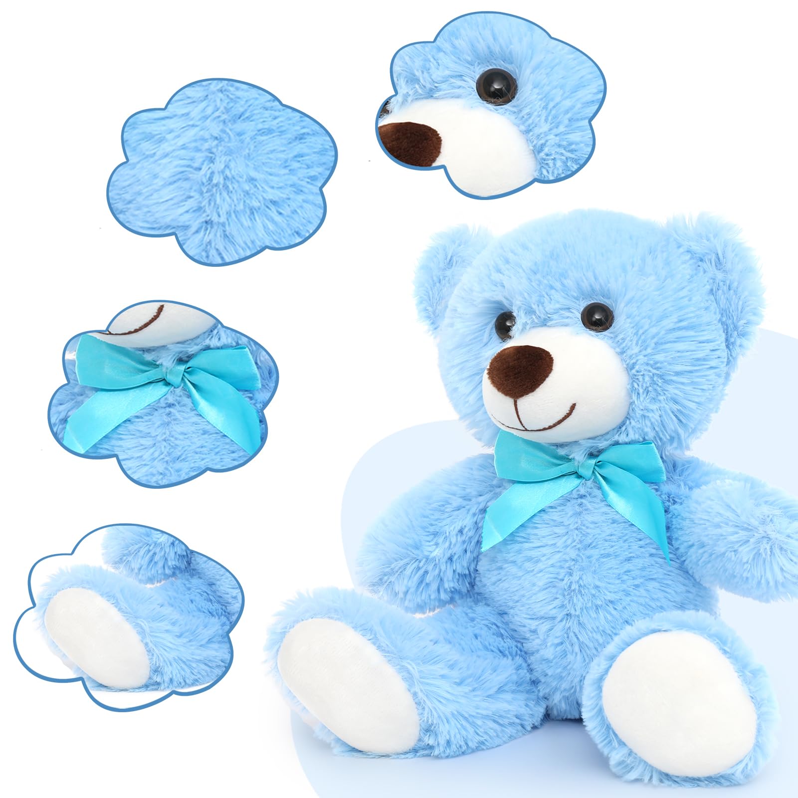 Foto 4 pulgar | Oso De Peluche Morismos De Peluche, 35 Cm, 6 Paquetes Para Baby Blue - Venta Internacional.