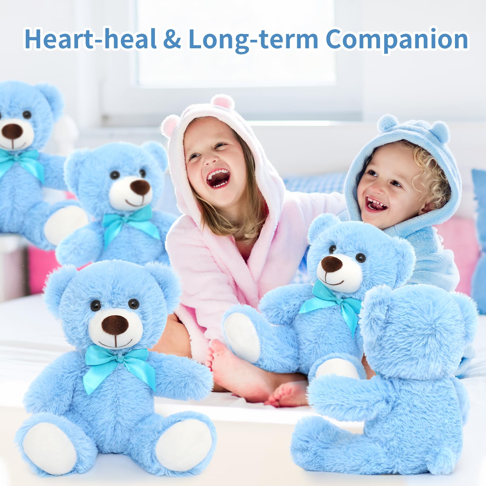 Foto 5 pulgar | Oso De Peluche Morismos De Peluche, 35 Cm, 6 Paquetes Para Baby Blue - Venta Internacional.
