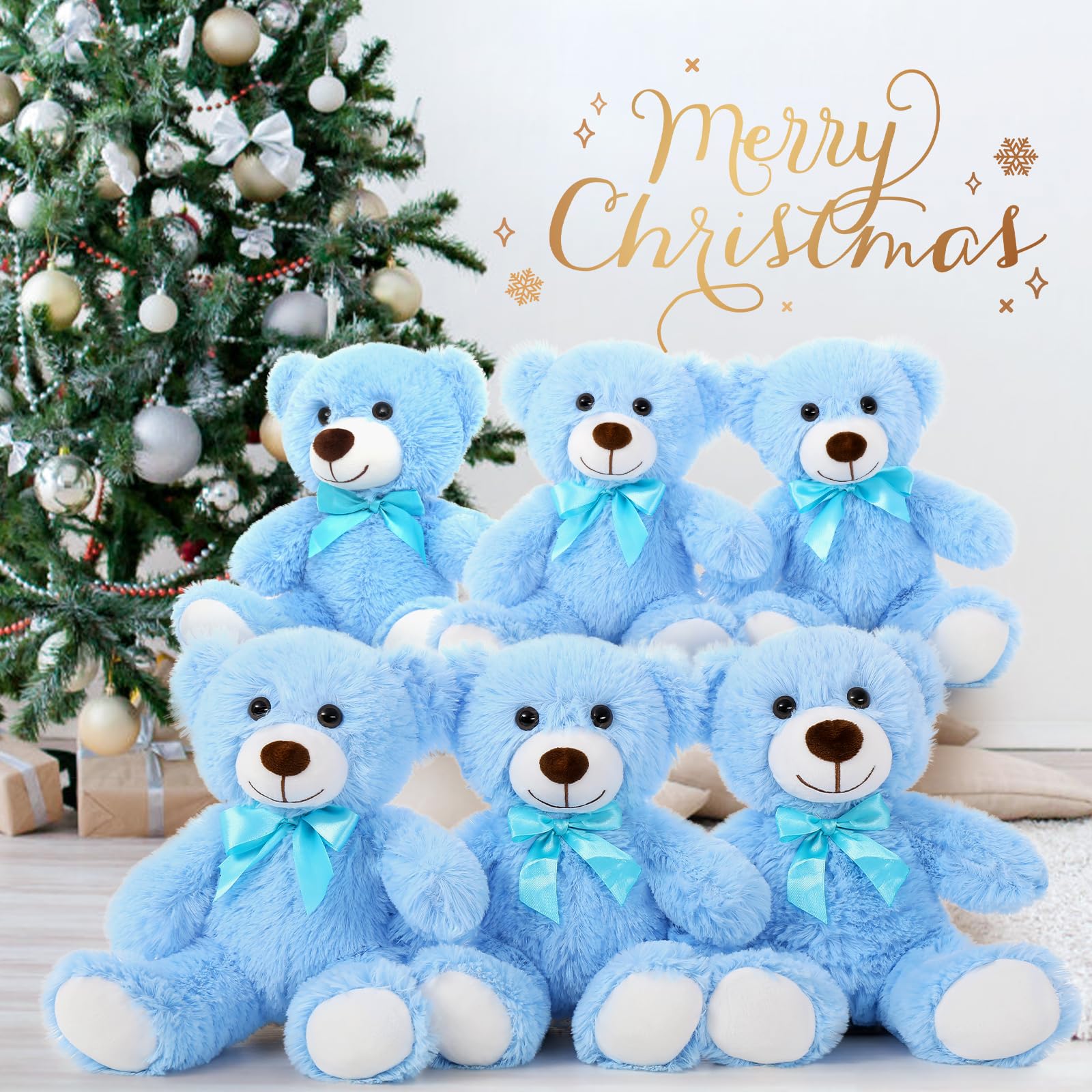 Foto 6 pulgar | Oso De Peluche Morismos De Peluche, 35 Cm, 6 Paquetes Para Baby Blue - Venta Internacional.