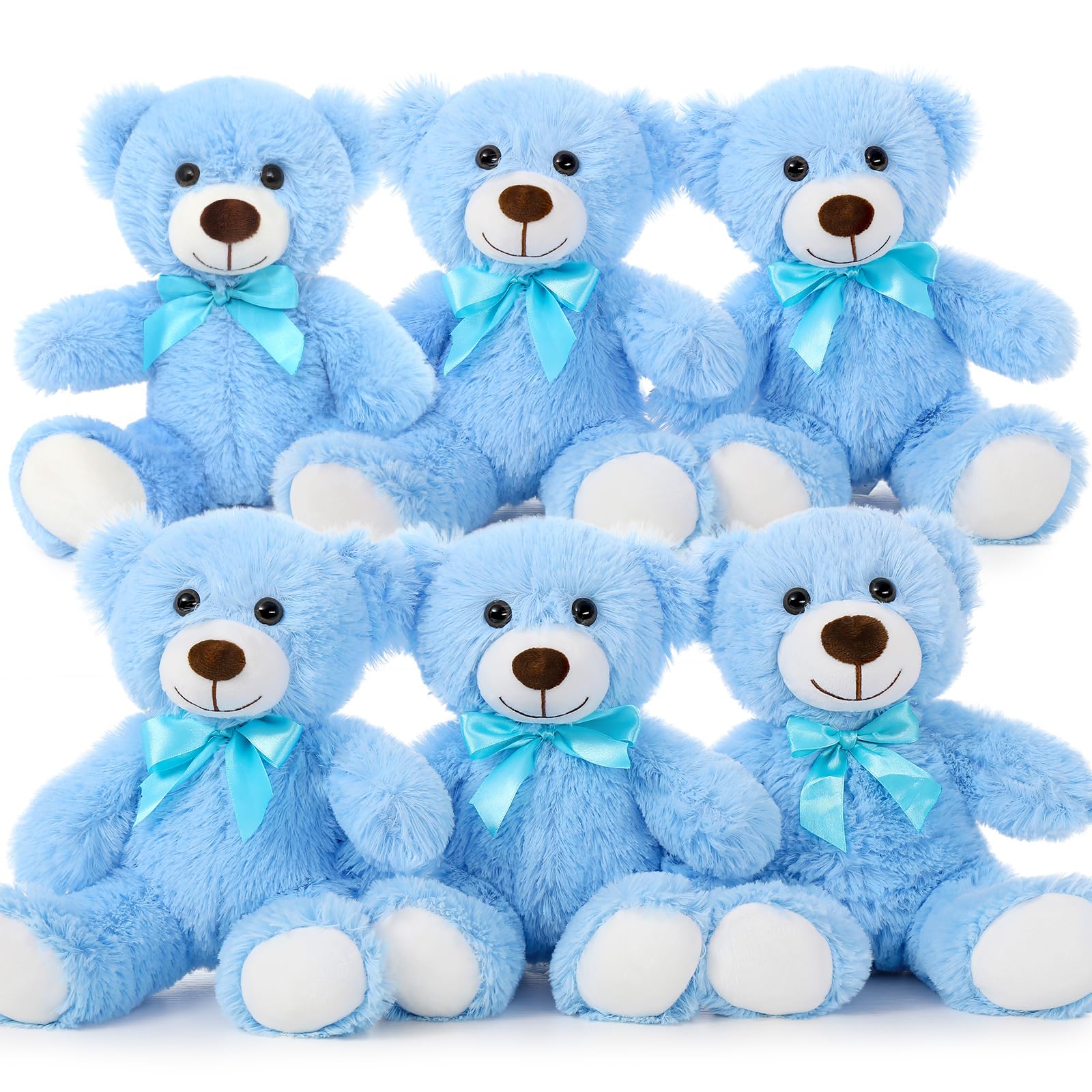 Teddy Bear Morismos, Paquete De 6 Unidades, 14 Pulgadas, Para Niños, Color Azul - Venta Internacional.