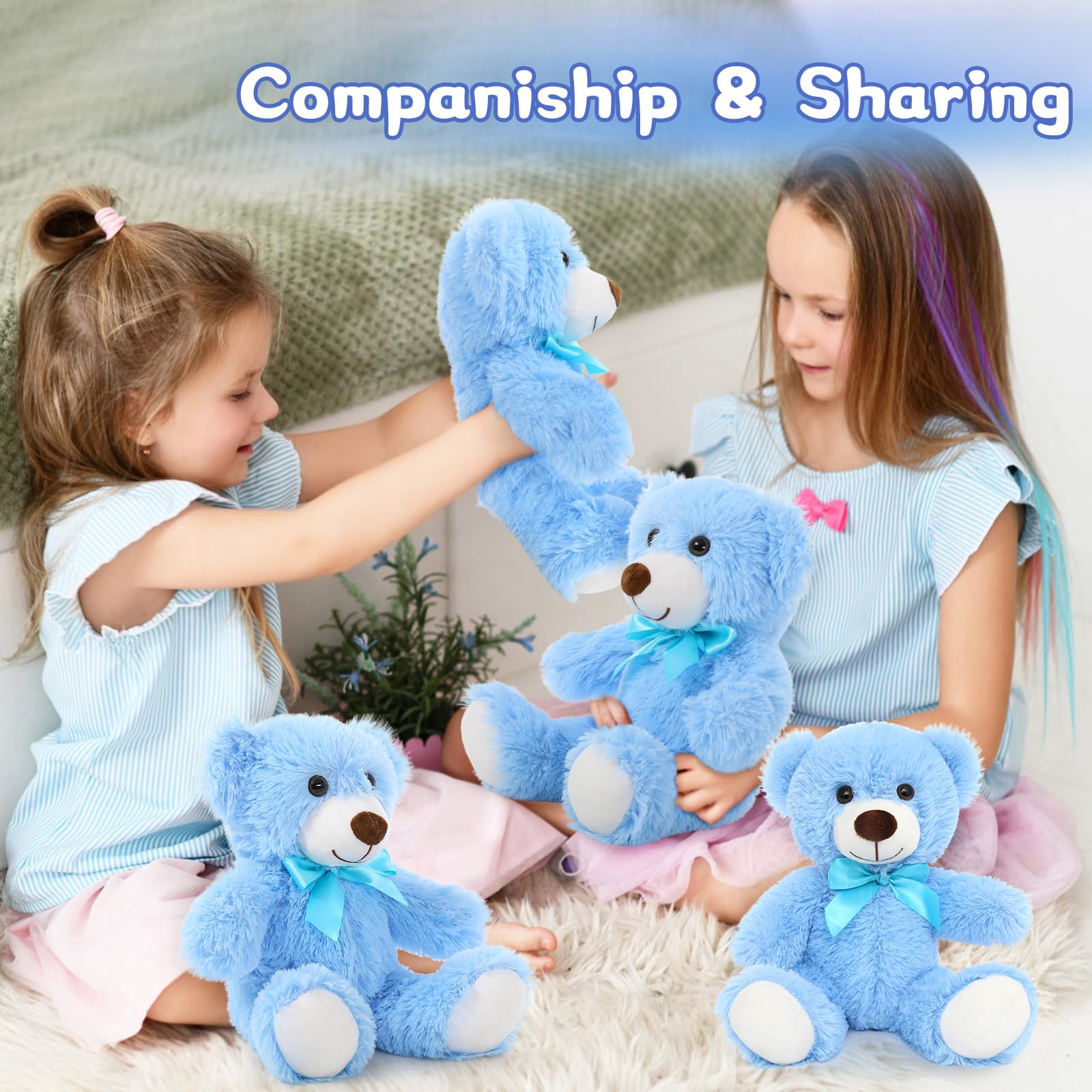 Foto 4 pulgar | Teddy Bear Morismos, Paquete De 6 Unidades, 14 Pulgadas, Para Niños, Color Azul - Venta Internacional.