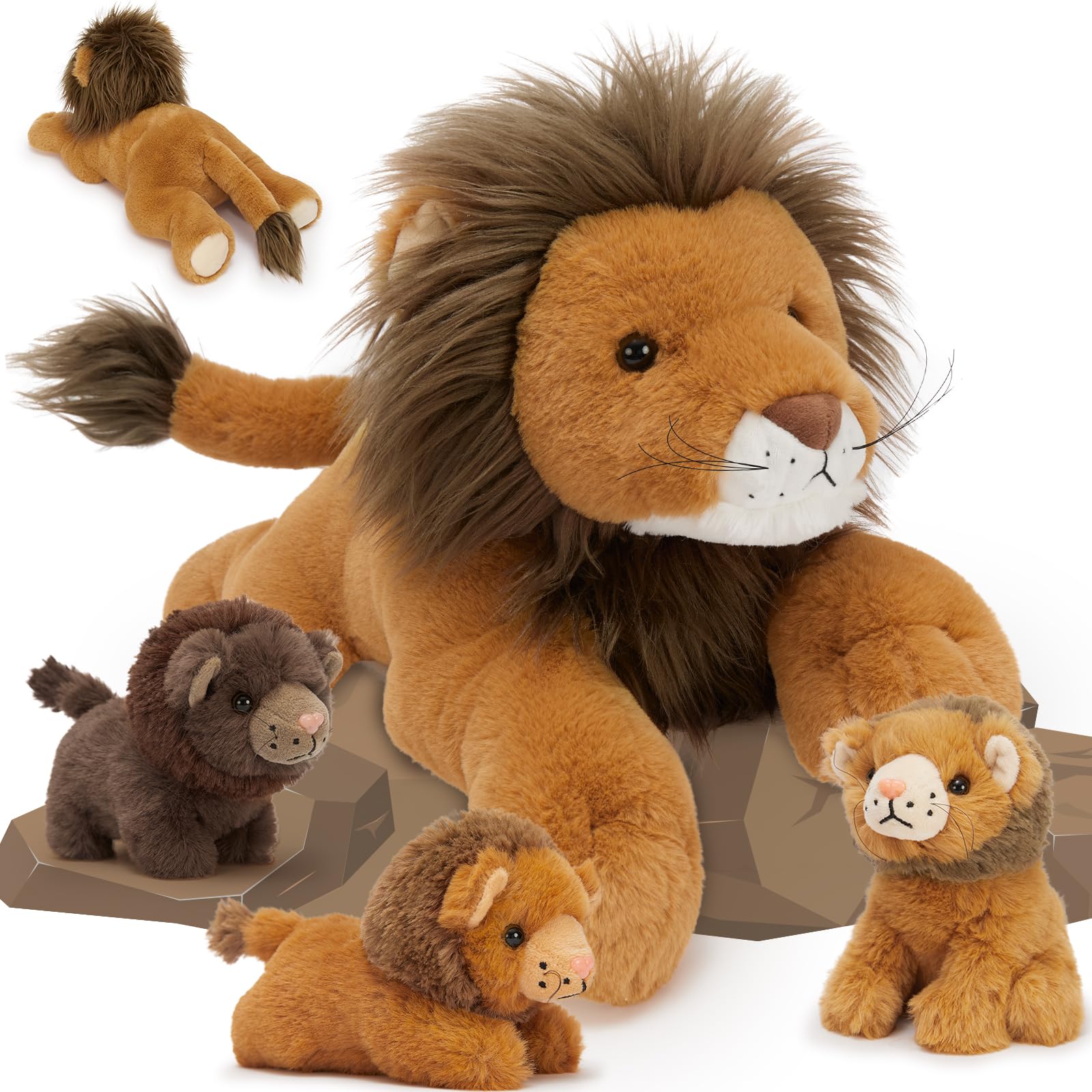 Foto 2 pulgar | Animal De Peluche Mao Golan Lion Con 3 Bebés En Su Interior Para Niños - Venta Internacional.