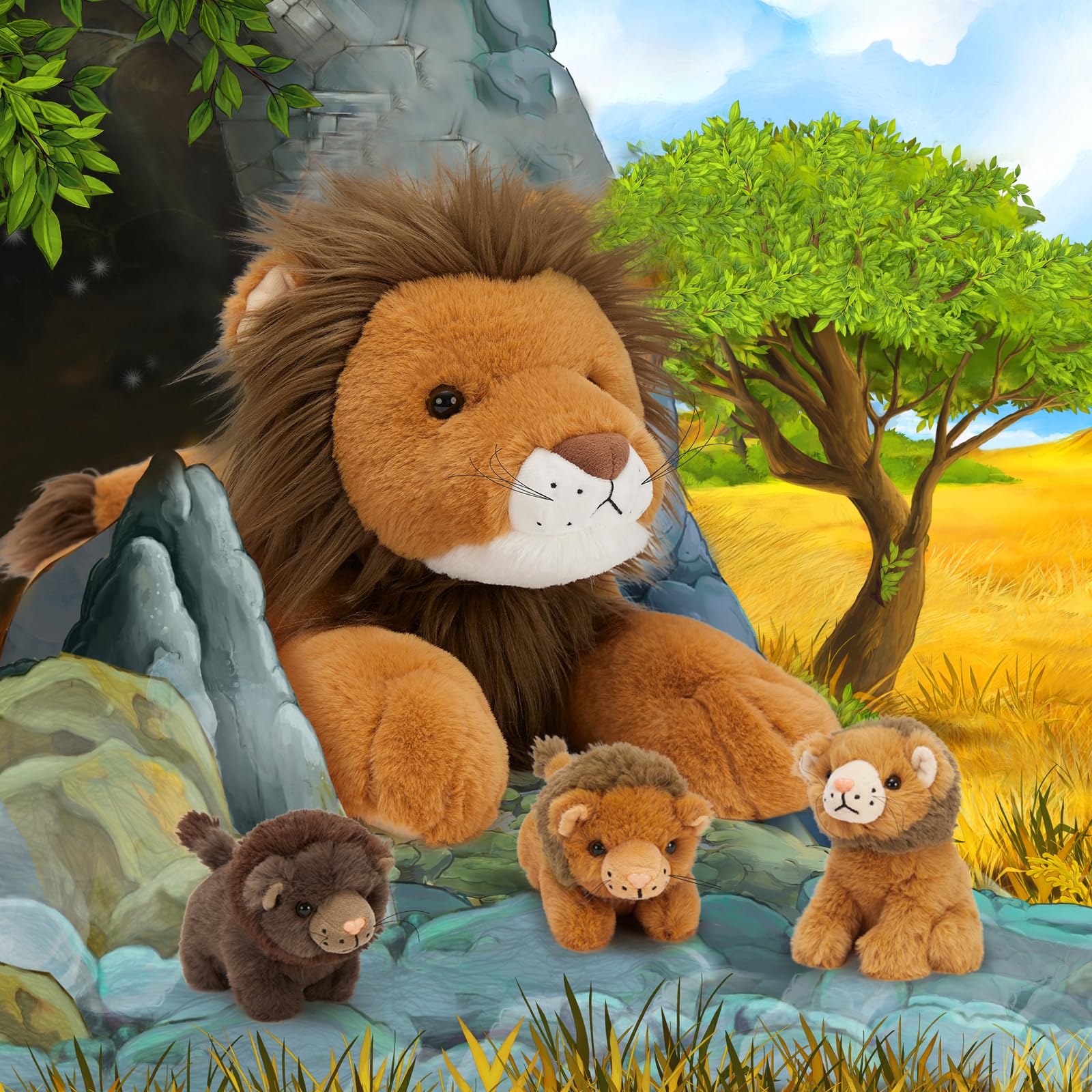Foto 4 pulgar | Animal De Peluche Mao Golan Lion Con 3 Bebés En Su Interior Para Niños - Venta Internacional.