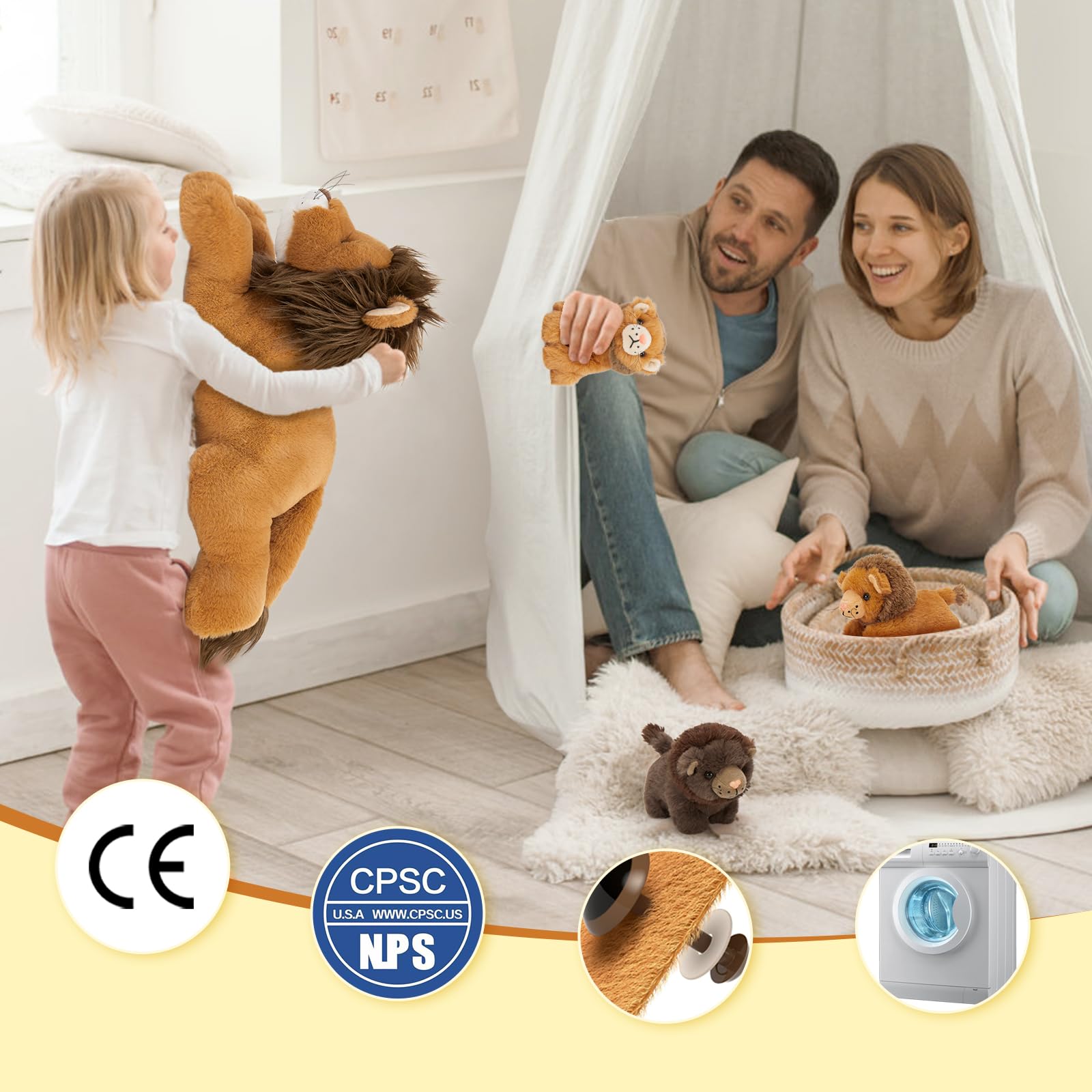 Foto 6 pulgar | Animal De Peluche Mao Golan Lion Con 3 Bebés En Su Interior Para Niños - Venta Internacional.