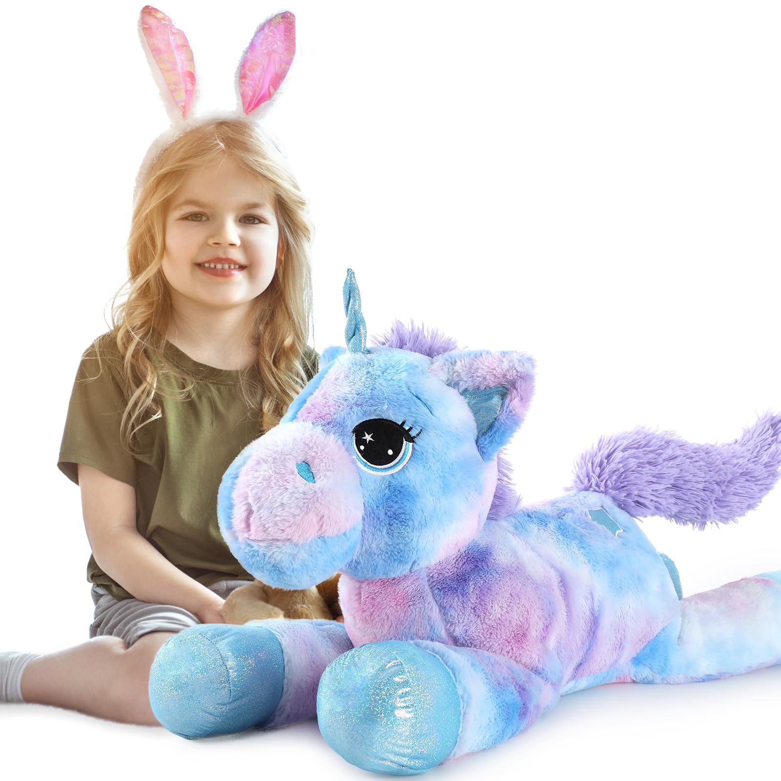 Peluche De Peluche Tezituor, Unicornio Gigante, 32 Pulgadas, Para Niños - Venta Internacional.