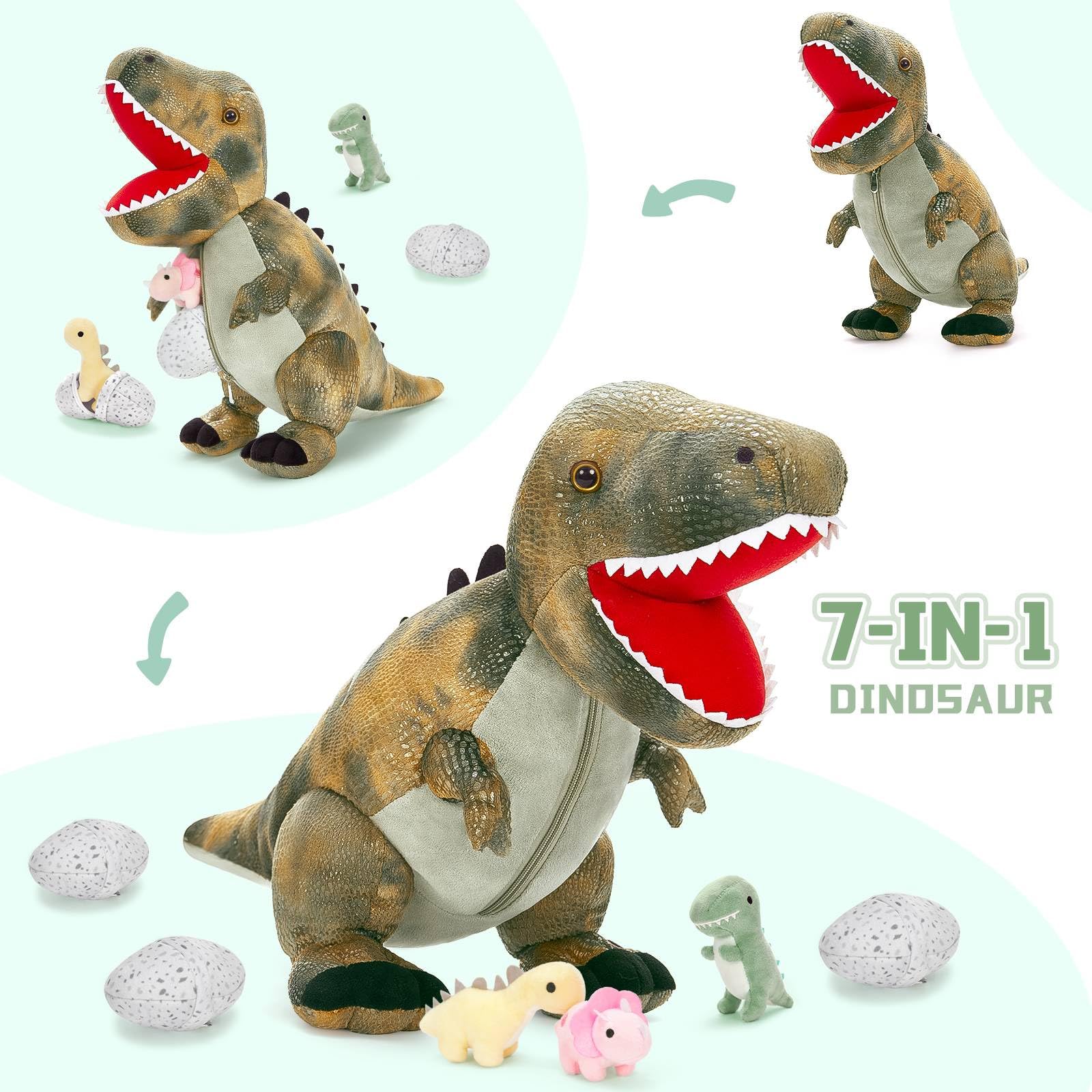 Foto 5 pulgar | Set De Peluches Morismos Dinosaur Mommy + 3 Baby Dino - Venta Internacional.