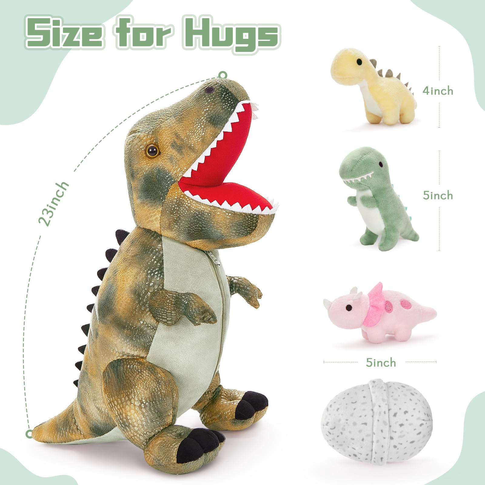 Foto 8 pulgar | Set De Peluches Morismos Dinosaur Mommy + 3 Baby Dino - Venta Internacional.