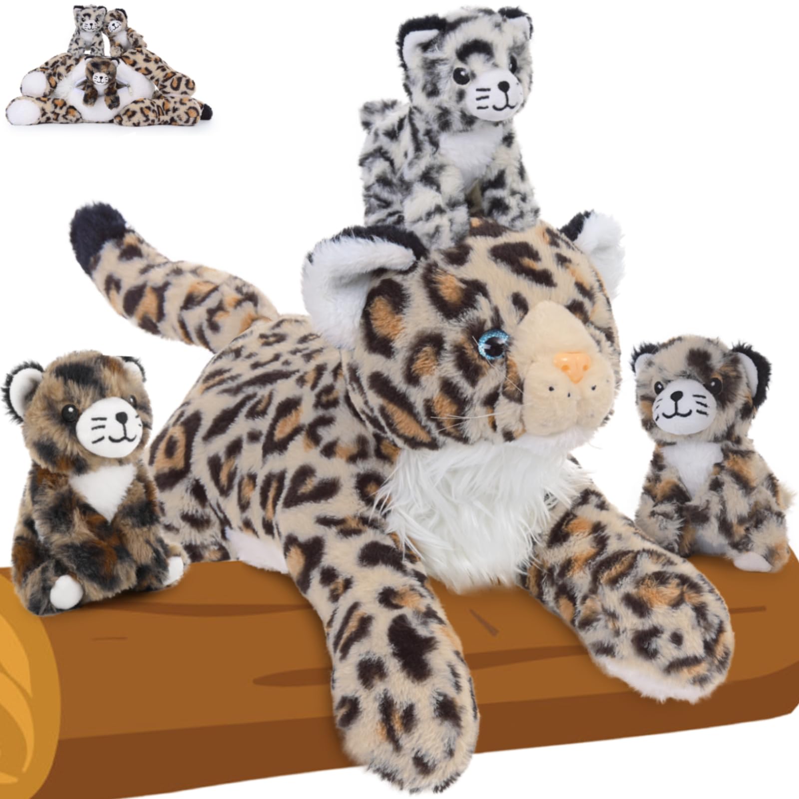 Foto 2 pulgar | Peluche Morismos Cheetah Mommy Con Cachorro De 45 Cm Para Niños - Venta Internacional.