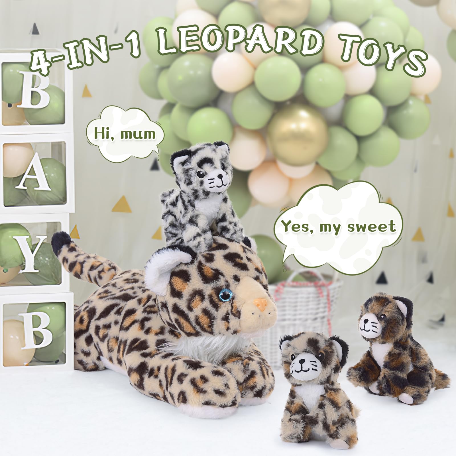 Foto 4 pulgar | Peluche Morismos Cheetah Mommy Con Cachorro De 45 Cm Para Niños - Venta Internacional.
