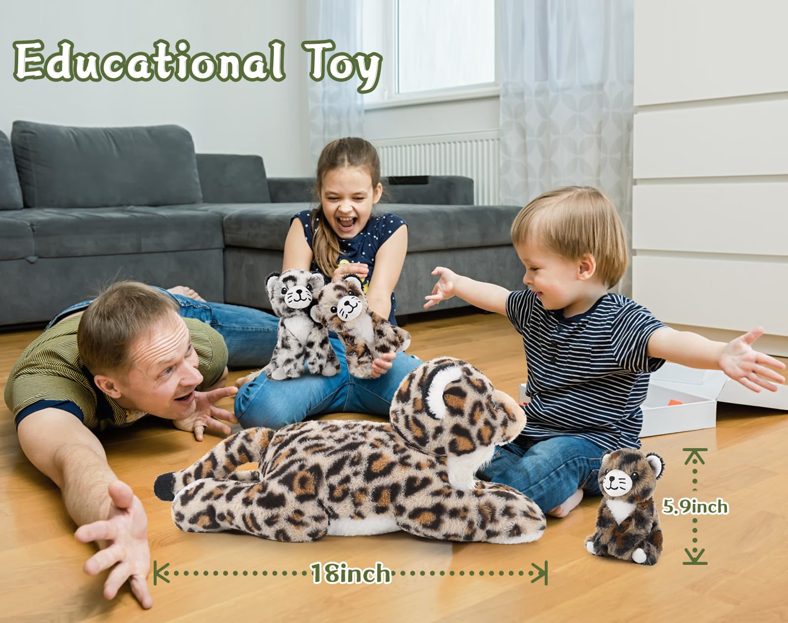 Foto 7 pulgar | Peluche Morismos Cheetah Mommy Con Cachorro De 45 Cm Para Niños - Venta Internacional.