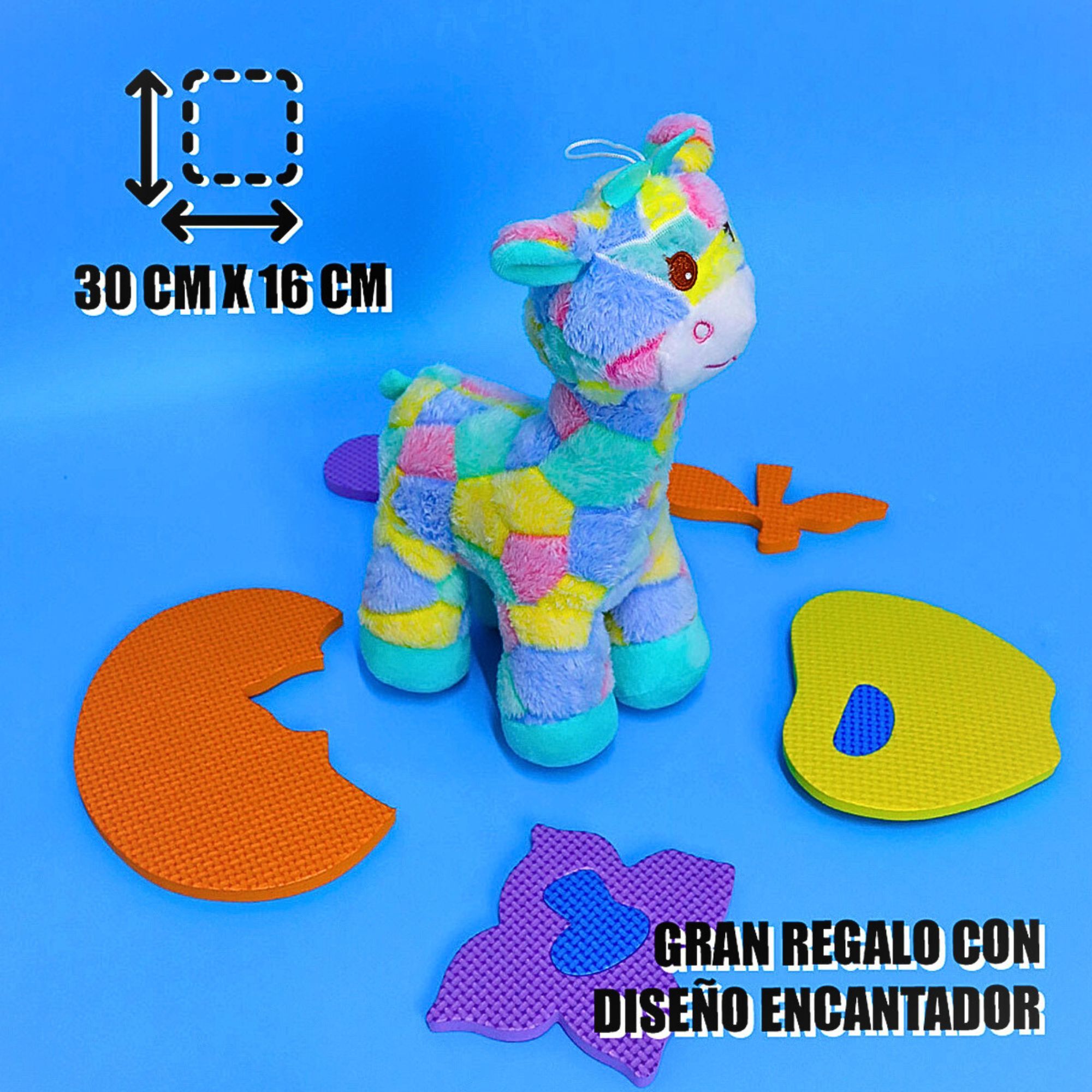 Foto 6 pulgar | Peluche Jirafa Multicolor 30 x 16 cm