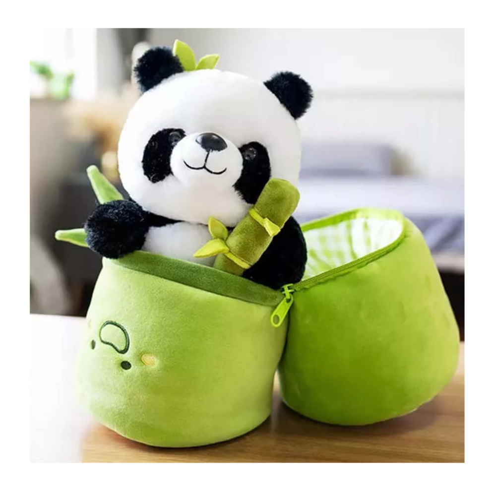 Foto 5 pulgar | Simpático Muñeco Panda Y Almohada De Felpa De Bambú 35 Cm Verde Oso Polar Belug